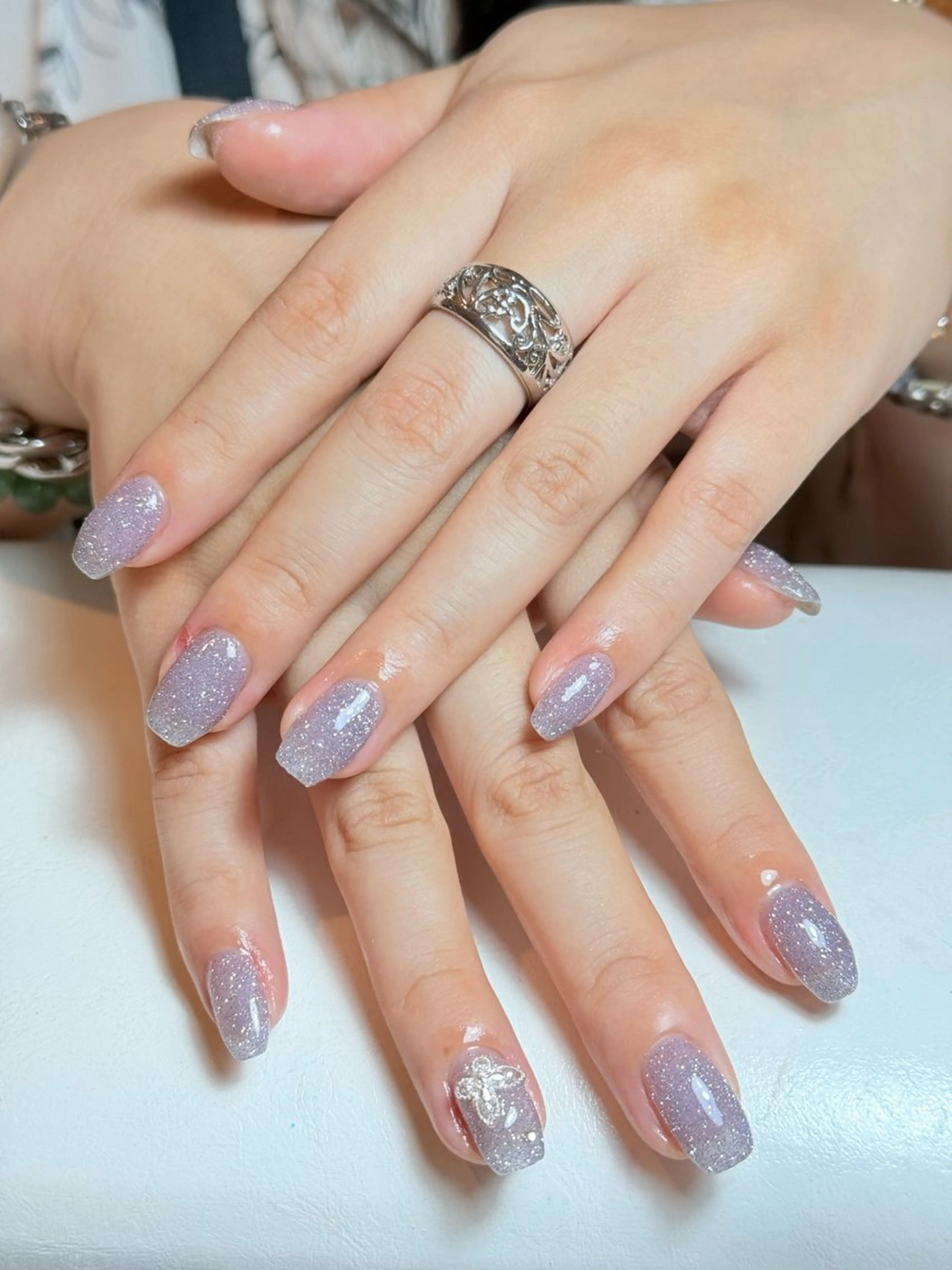 ネイル チークネイル フレンチネイル グラデーション キラキラネイル 韓国ネイル ハンドネイル Risa_ Nailのネイルデザイン