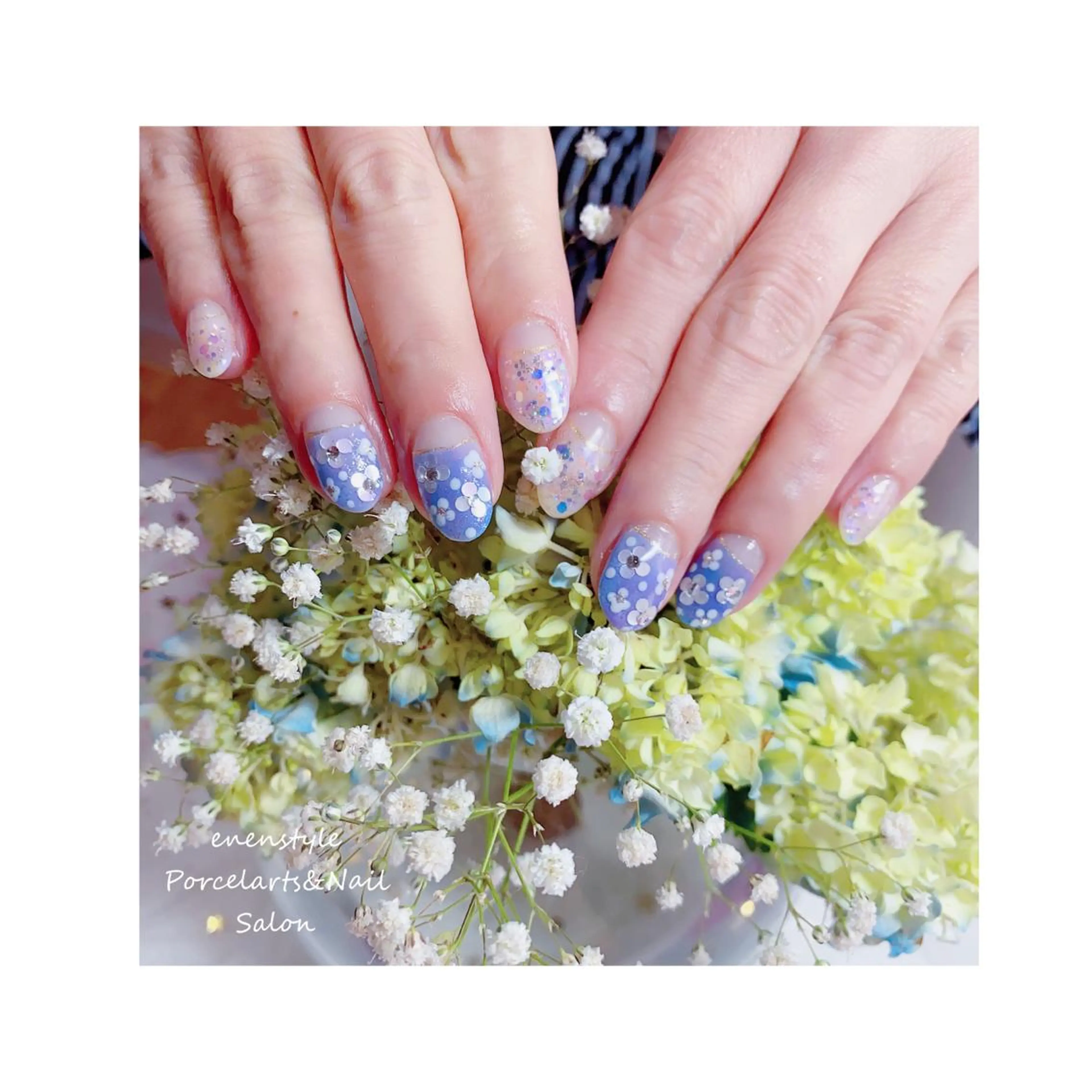 ミディアム ネイル ハンドネイル 👑enen style👑のネイルデザイン