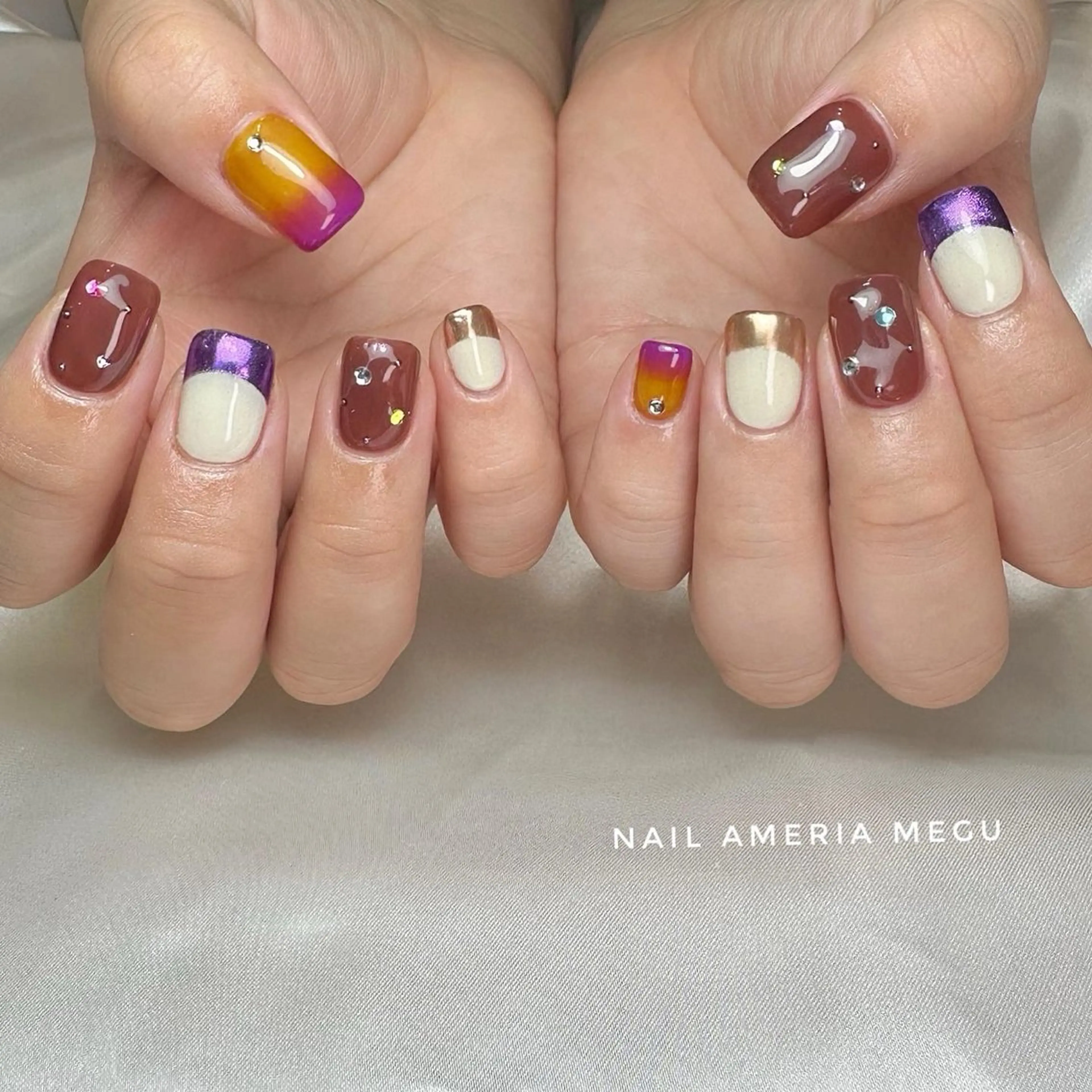 ネイル フレンチネイル グラデーション ハンドネイル ameria meguのネイルデザイン