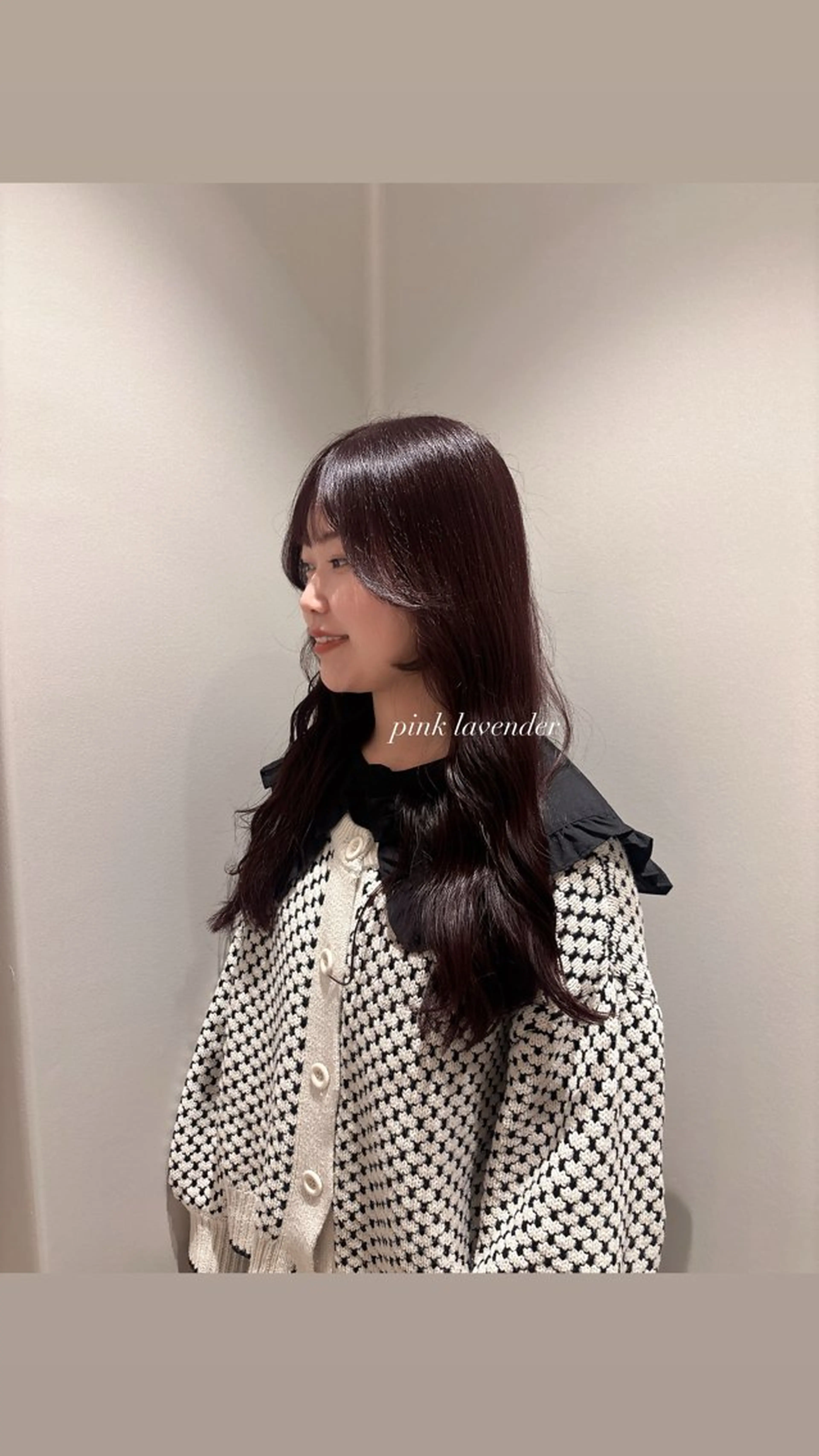 ロング カラー カシス ラベンダーカラー ピンクカラー ヘアカラー トリートメント 髪質改善カラー ブラウン🤎YUMEのヘアスタイル