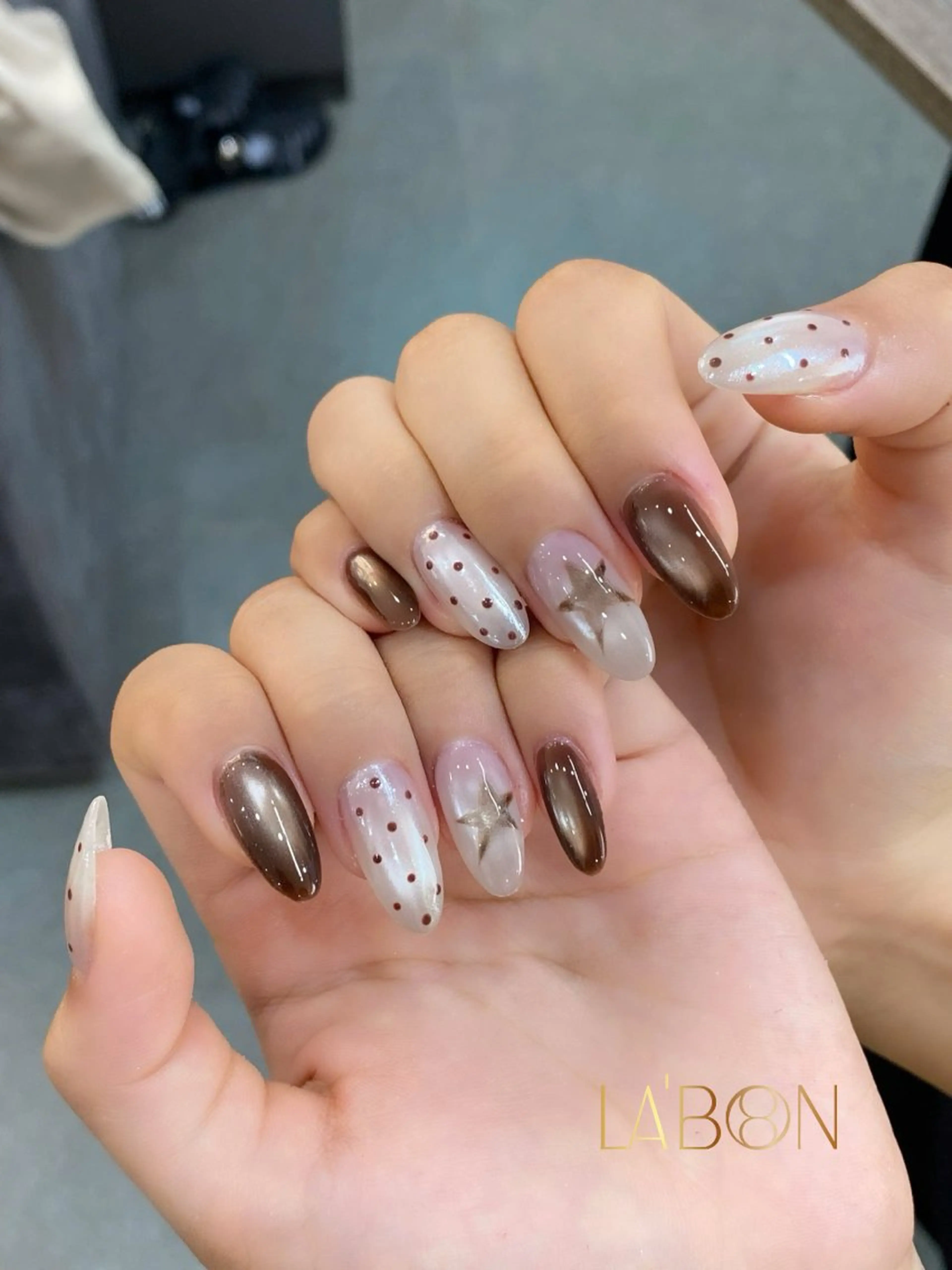 ネイル アートネイル ジェルネイル キラキラネイル 韓国ネイル ロングネイル Labon Nails Artのネイルデザイン