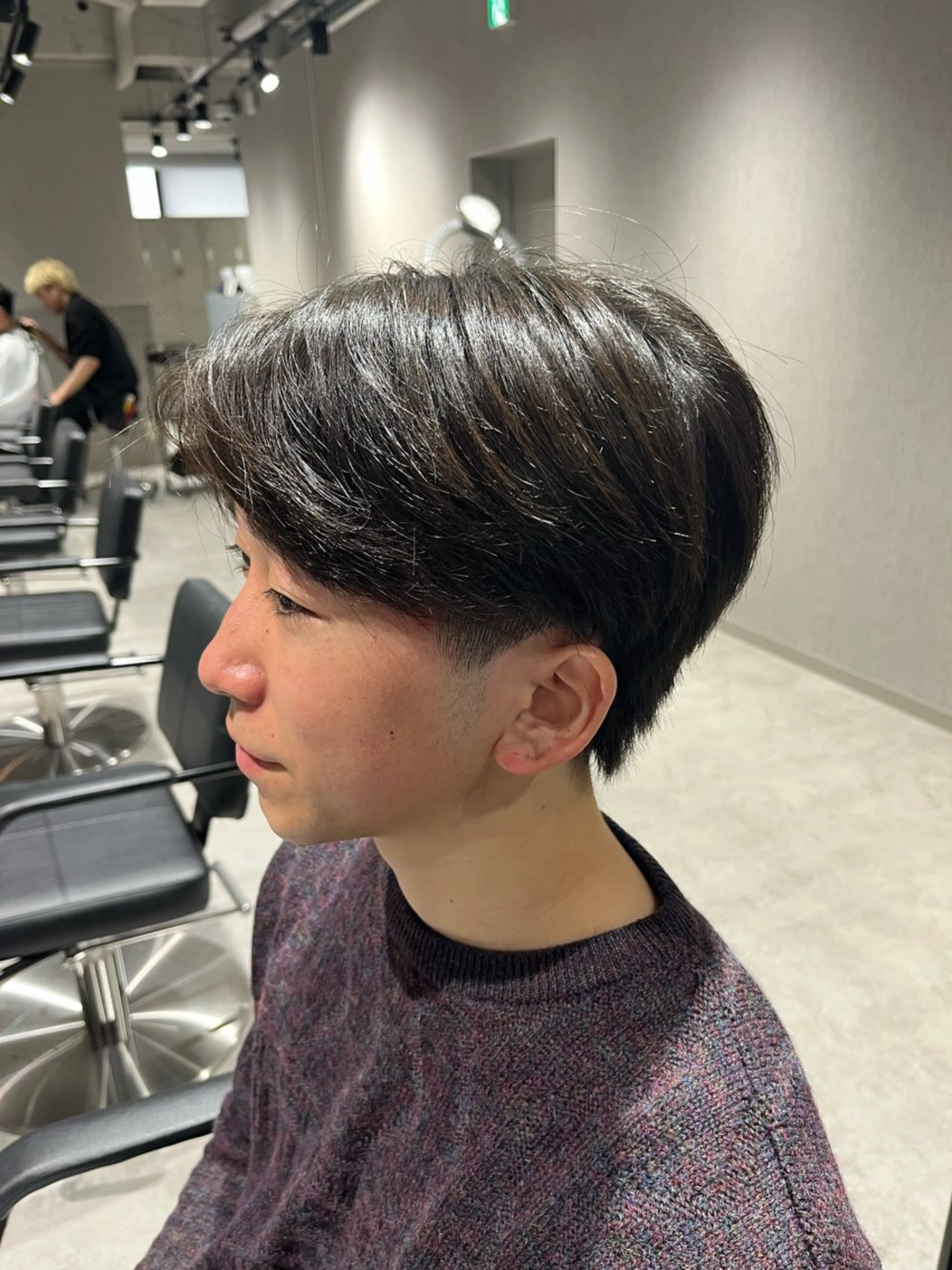 ショート メンズ センターパート マッシュ カット 【メンズ縮毛矯正/ Ryokaのヘアスタイル