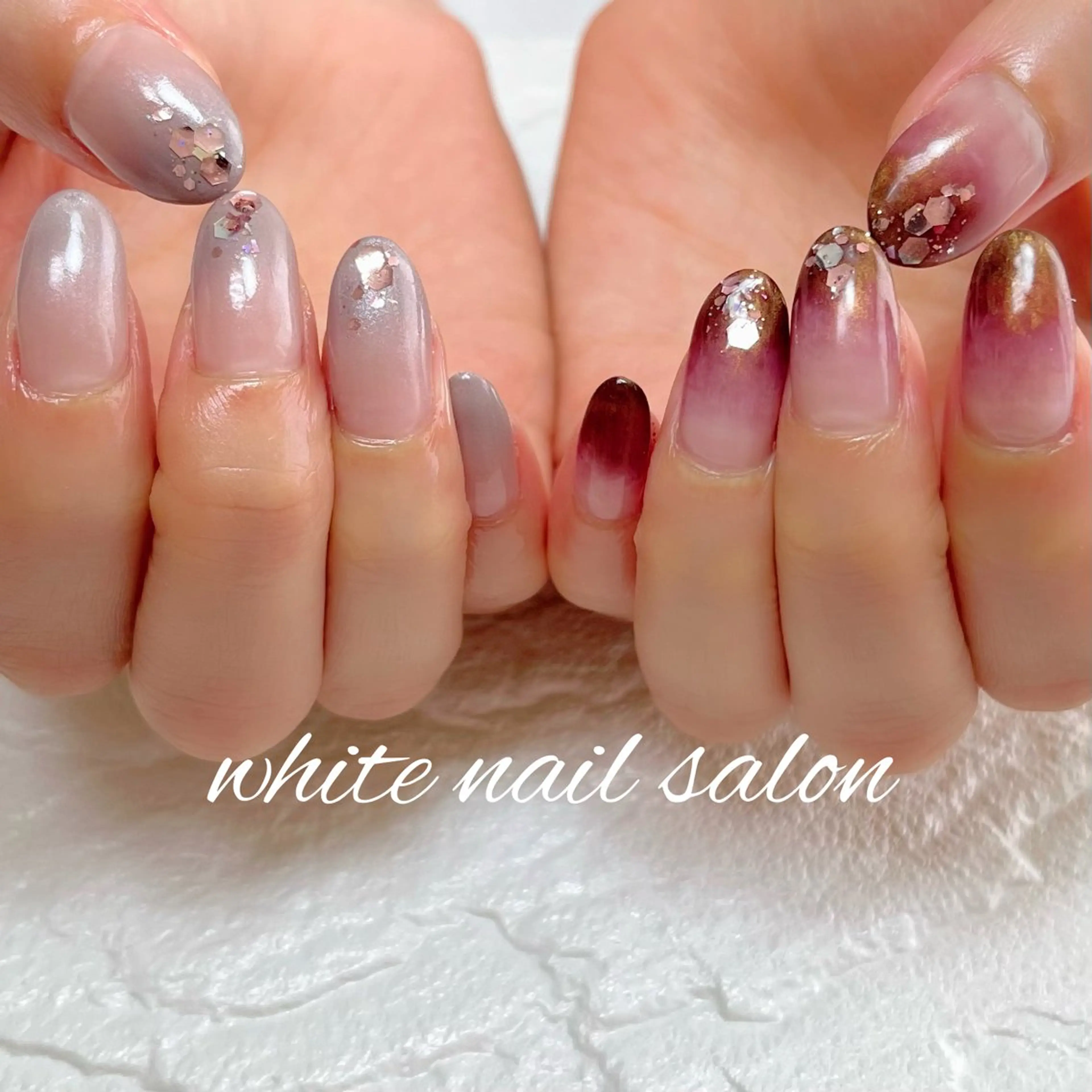 ネイル ラメ(グリッター) シンプルネイル white nail salonのネイルデザイン