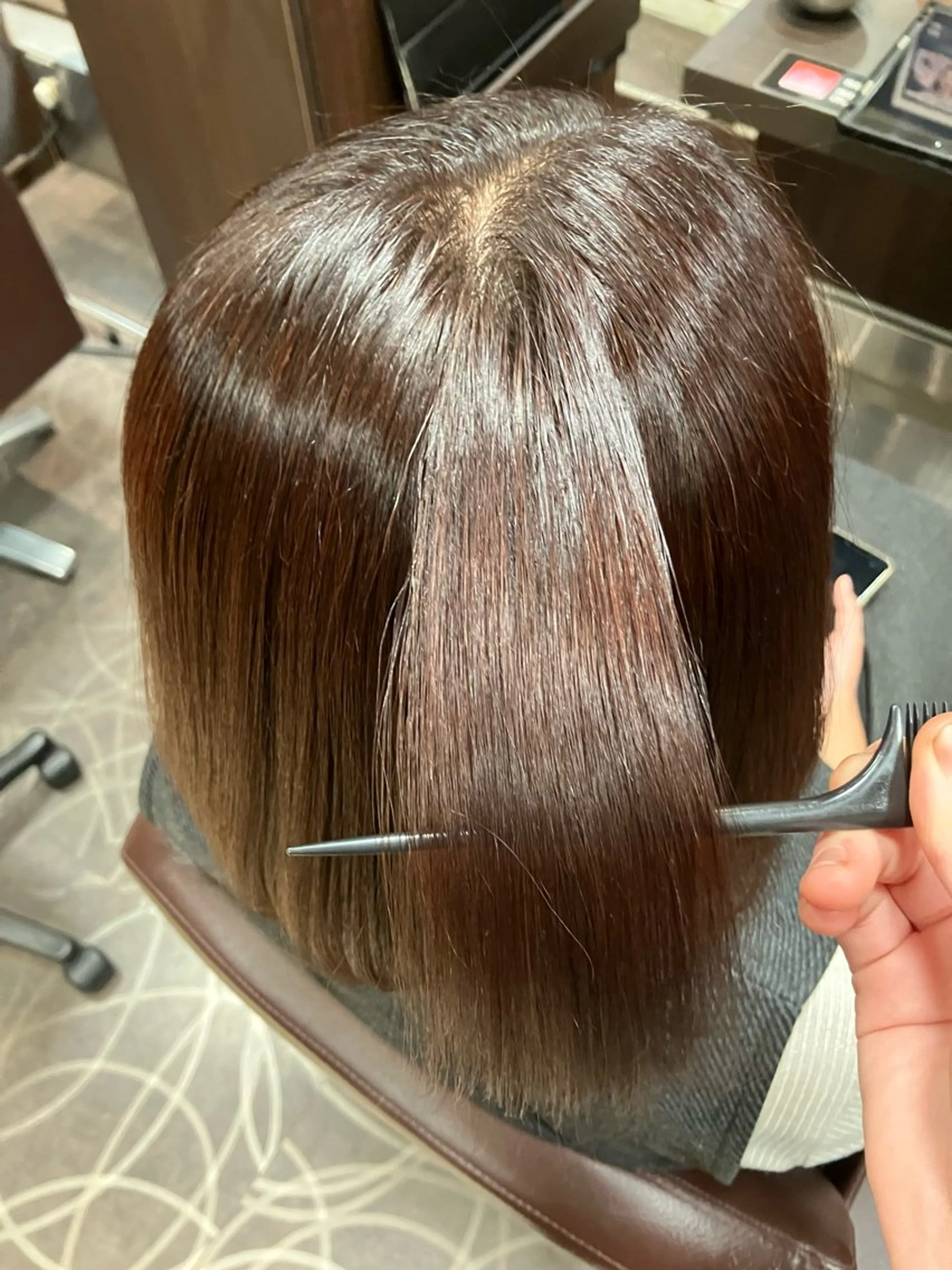 ミディアム カラー ブラウンカラー レッドカラー レッドブラウン 小池 穂果/ 府中のヘアスタイル