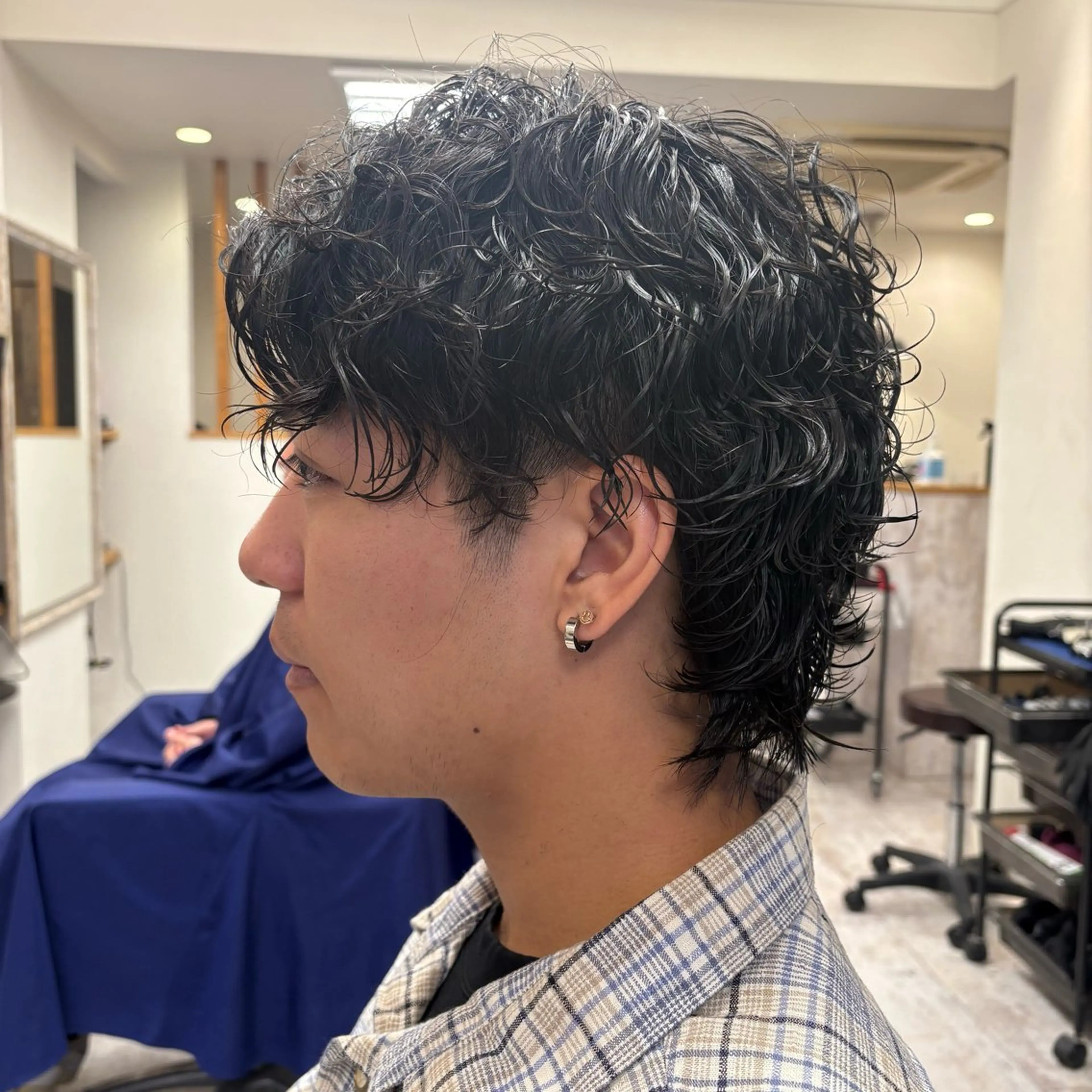 パーマ メンズ メンズパーマ メンズウルフカット ウルフカット スパイラルパーマ カット パーマ 田渕 涼/メンズヘア特化のヘアスタイル