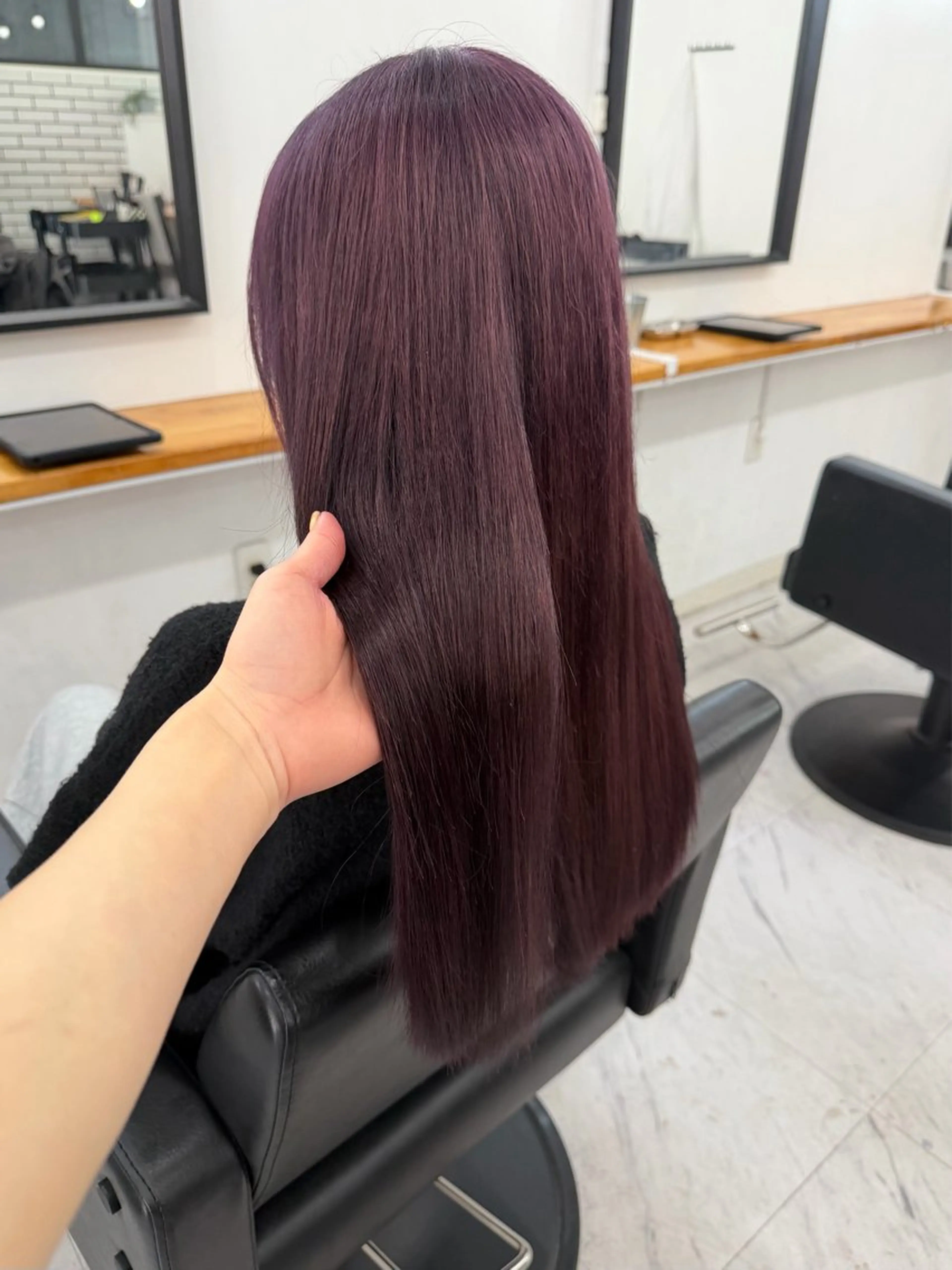 ロング カラー 黒髪 ブリーチ ダブルカラー ブリーチなしカラー ヘアカラー GiseL博多 HiROEのヘアスタイル