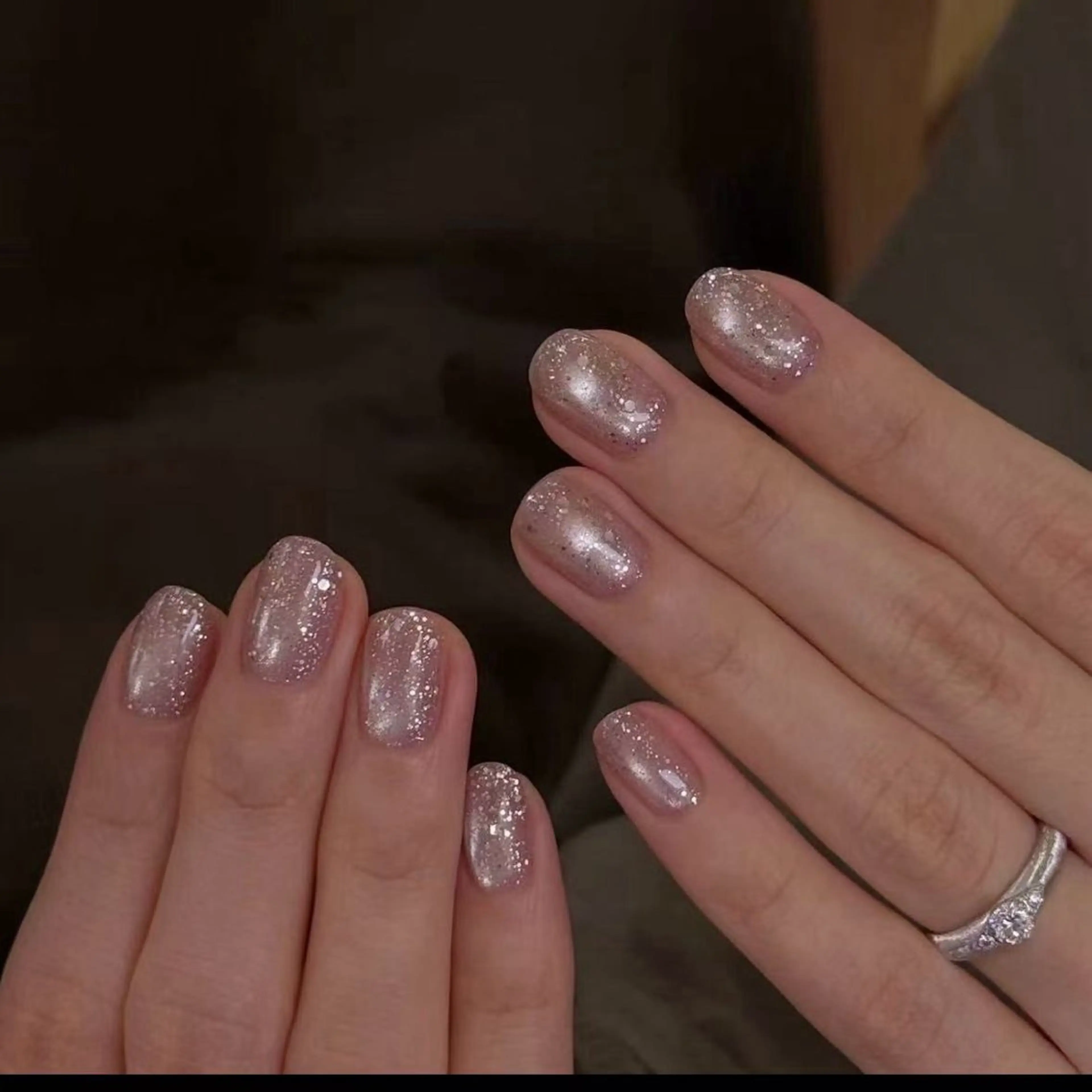 ショート ハンドネイル めぐみのネイルサロン スタッフ練習のネイルデザイン