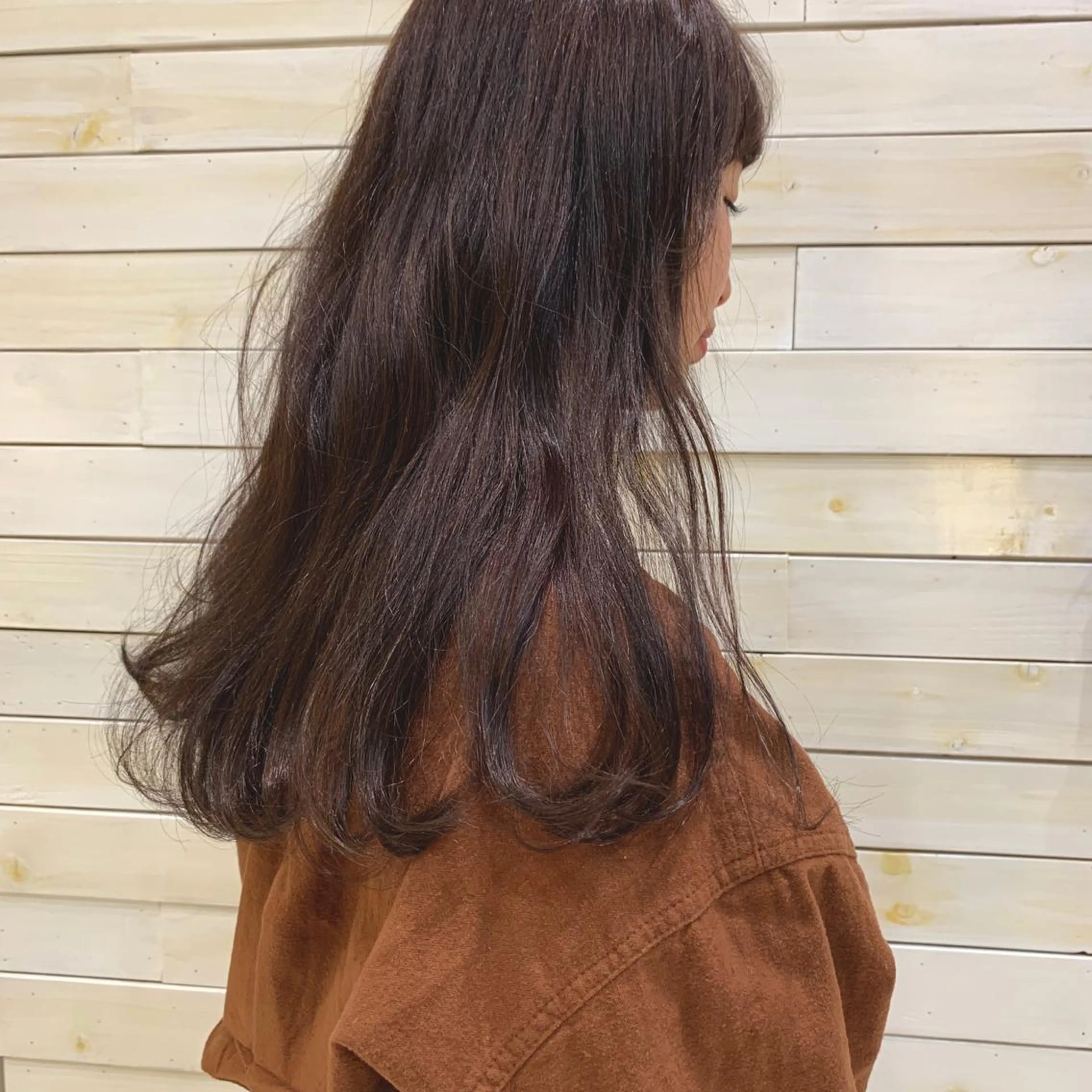 カラー ブラウンカラー パープルブラウン 黒田瀬奈/ボブ まろやかベージュのヘアスタイル