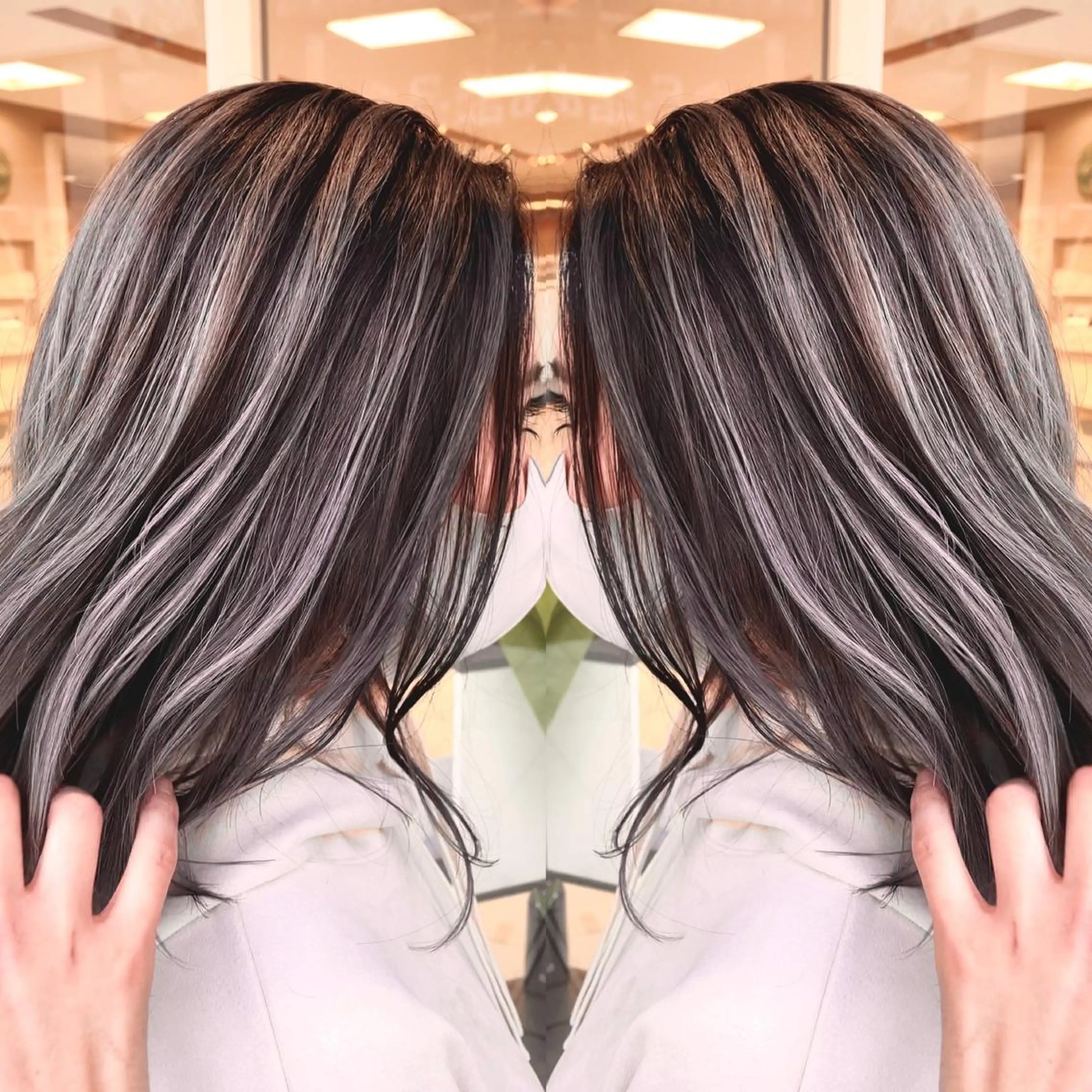 ロング カラー 縮毛/レイヤー 韓国/橋口のヘアスタイル