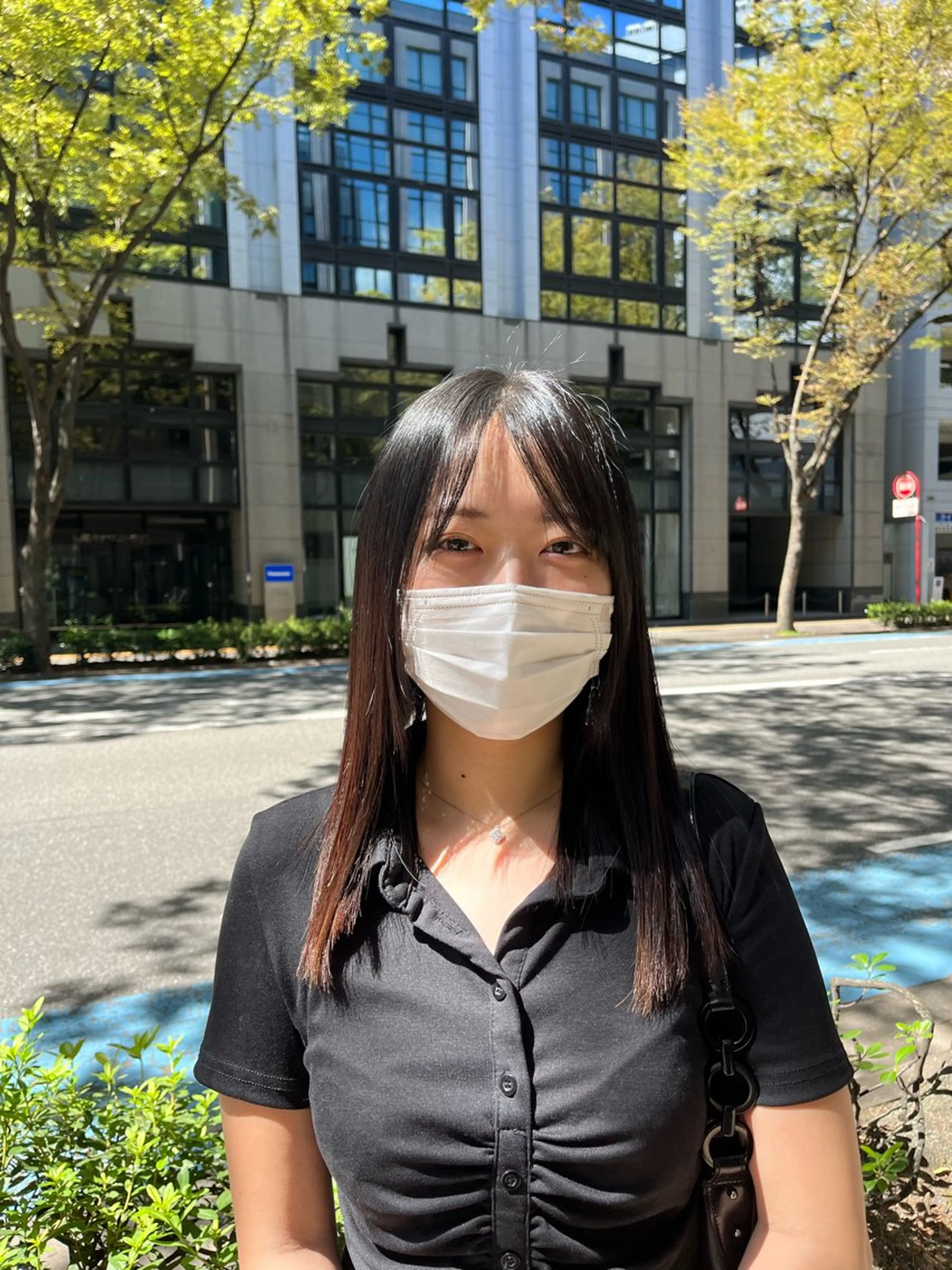 ミディアム カット えんぐちとも／透明感 カラー／博多ボブのヘアスタイル