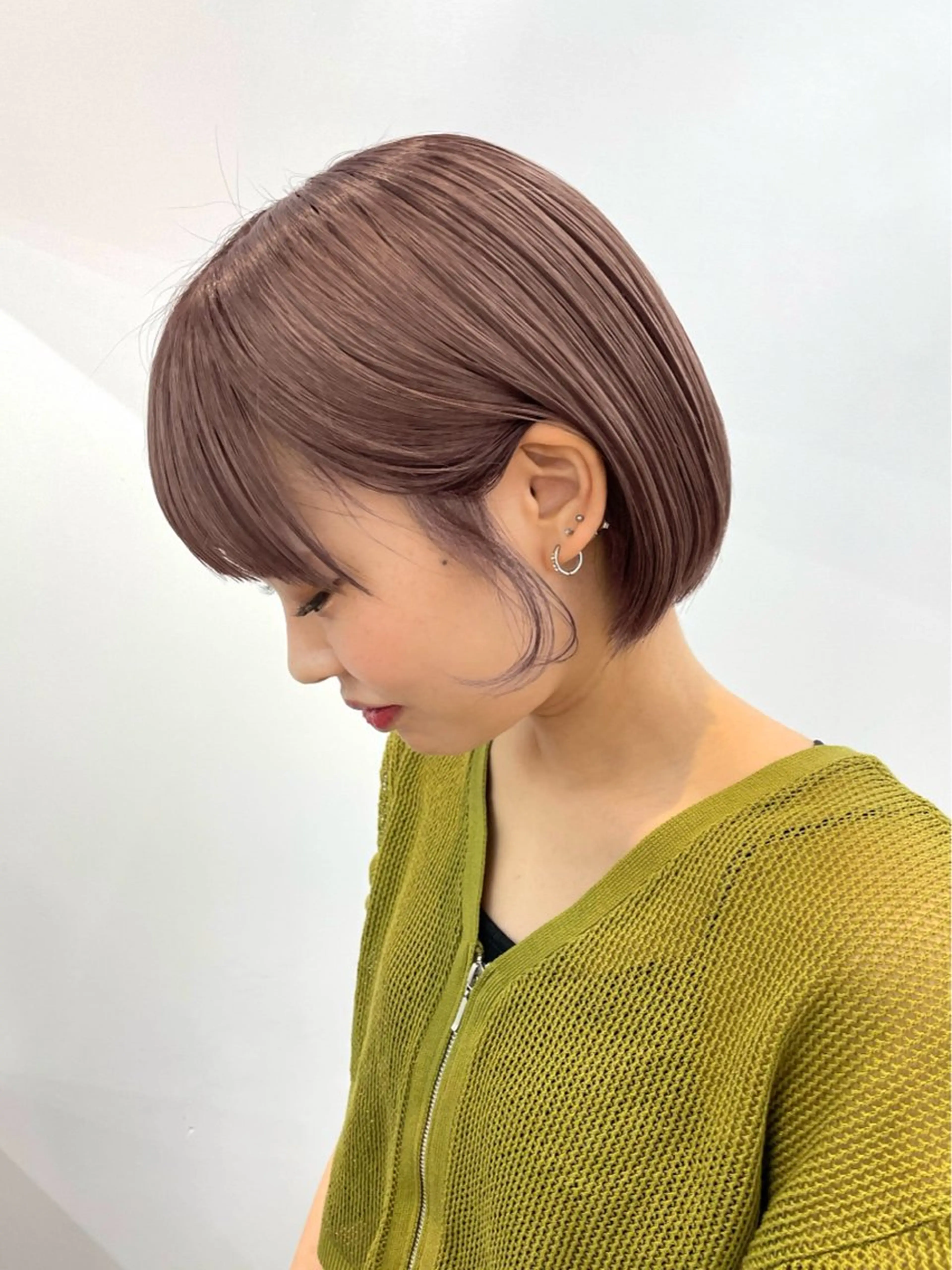 ショート カラー ショートボブ グレージュ ボブ 似合わせカット ショートヘア HINA🎀韓国ヘア エクステ/小顔カットのヘアスタイル