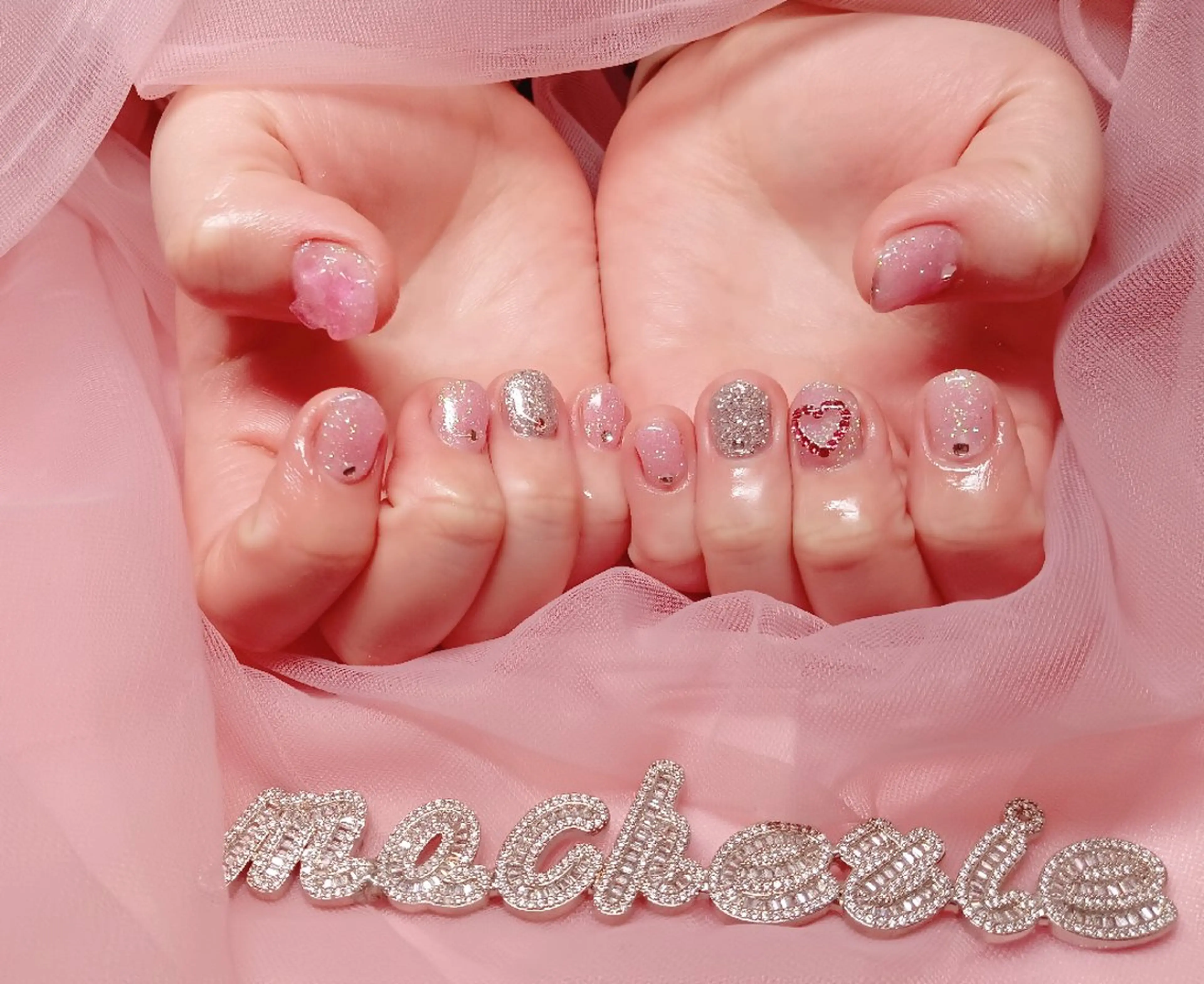 ネイル ピンク 春ネイル ハンドネイル Nail Salon macherieのネイルデザイン