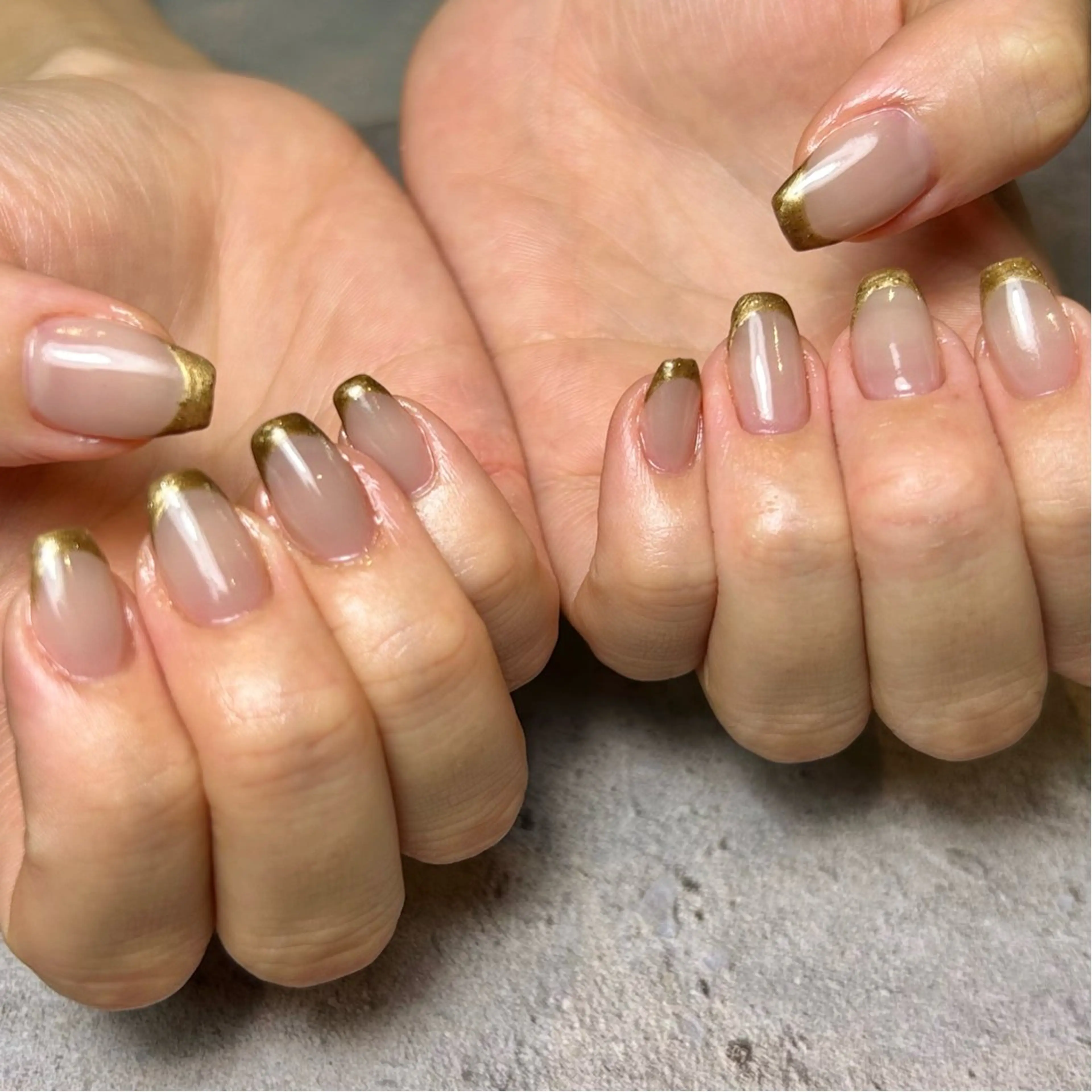 ネイル フレンチネイル ゴールド Reflection marikoのネイルデザイン