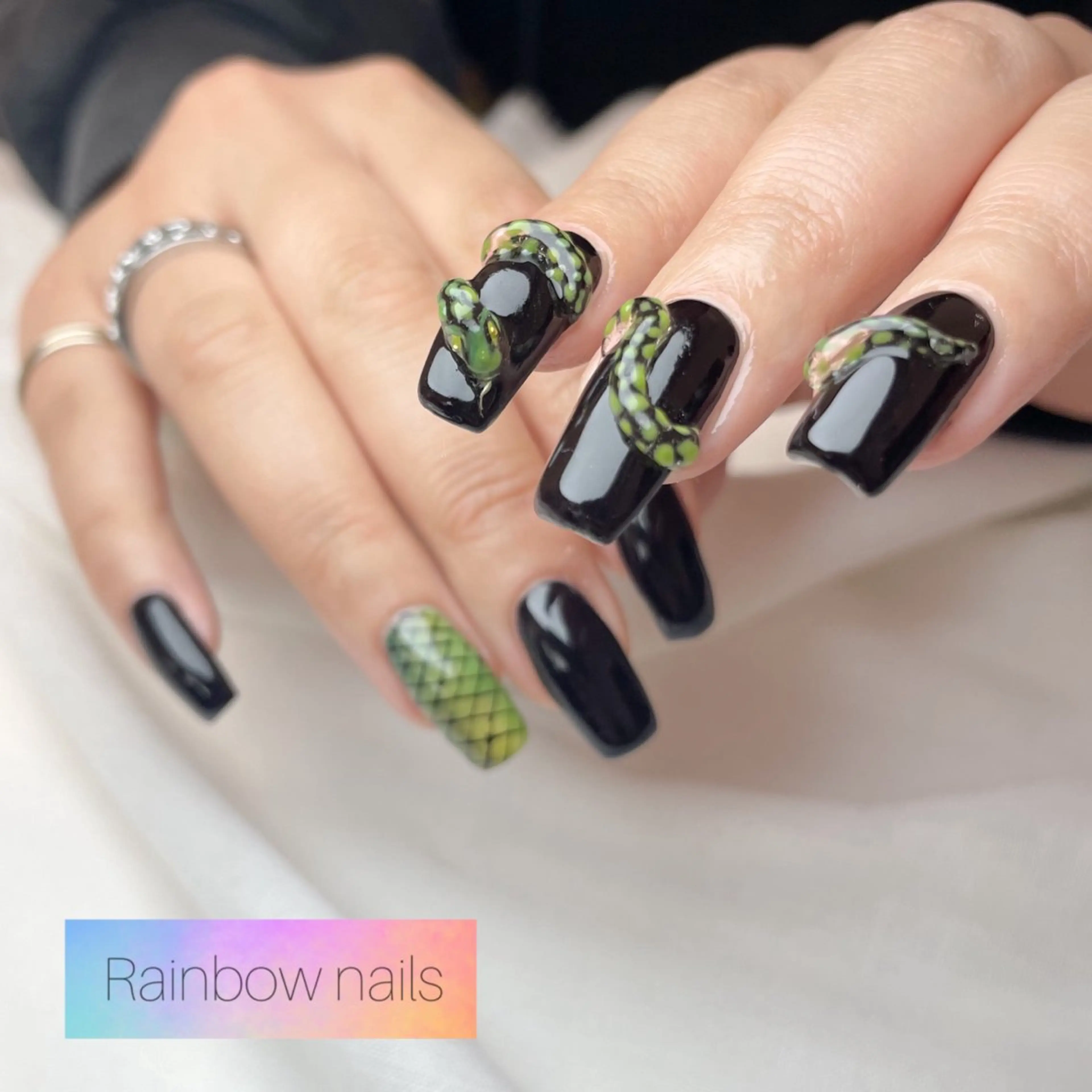 ネイル Rainbow nailsくろちゃんのネイルデザイン