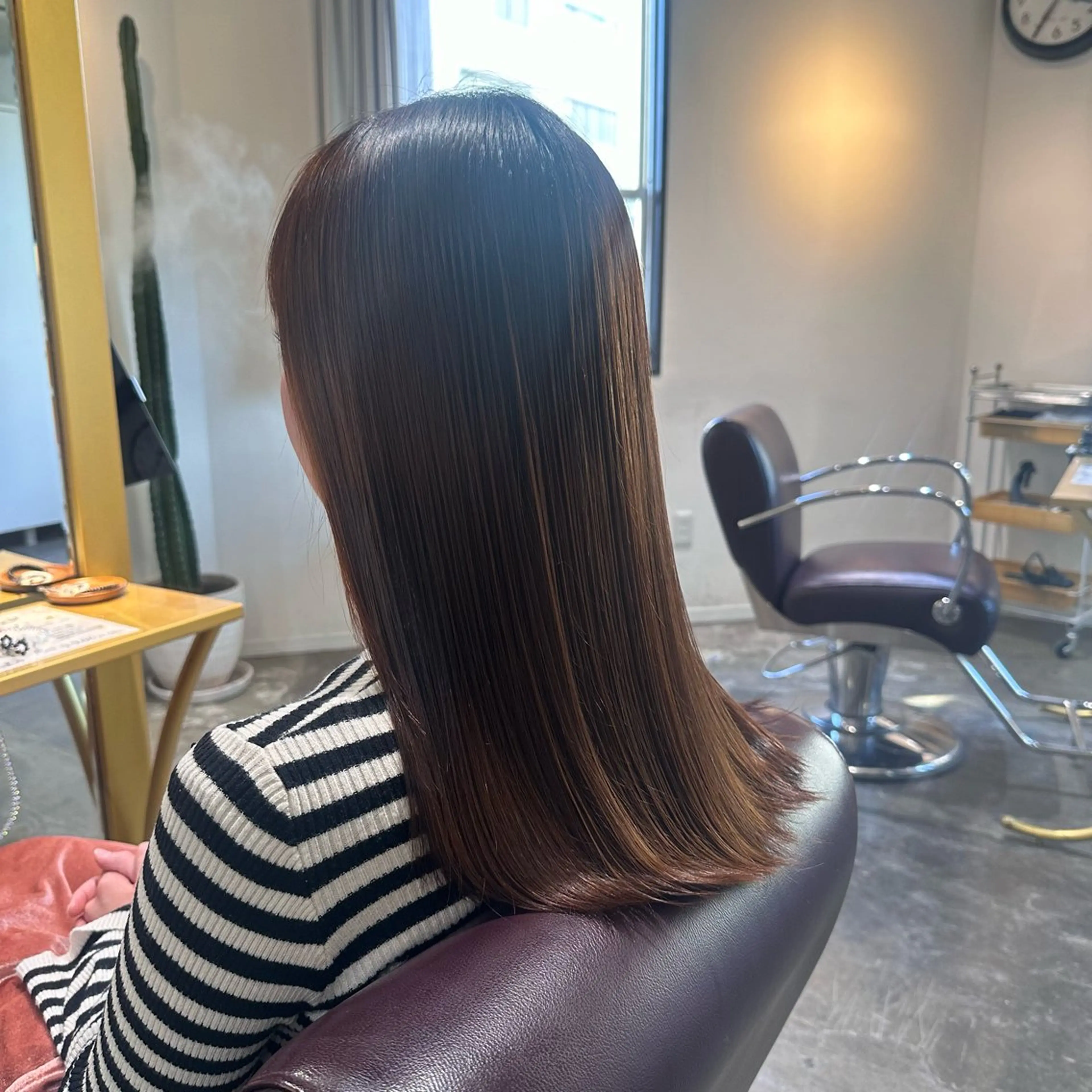 ロング 縮毛矯正 カット 縮毛矯正 心斎橋/レイヤー/ 艶カラー💖Sakiのヘアスタイル