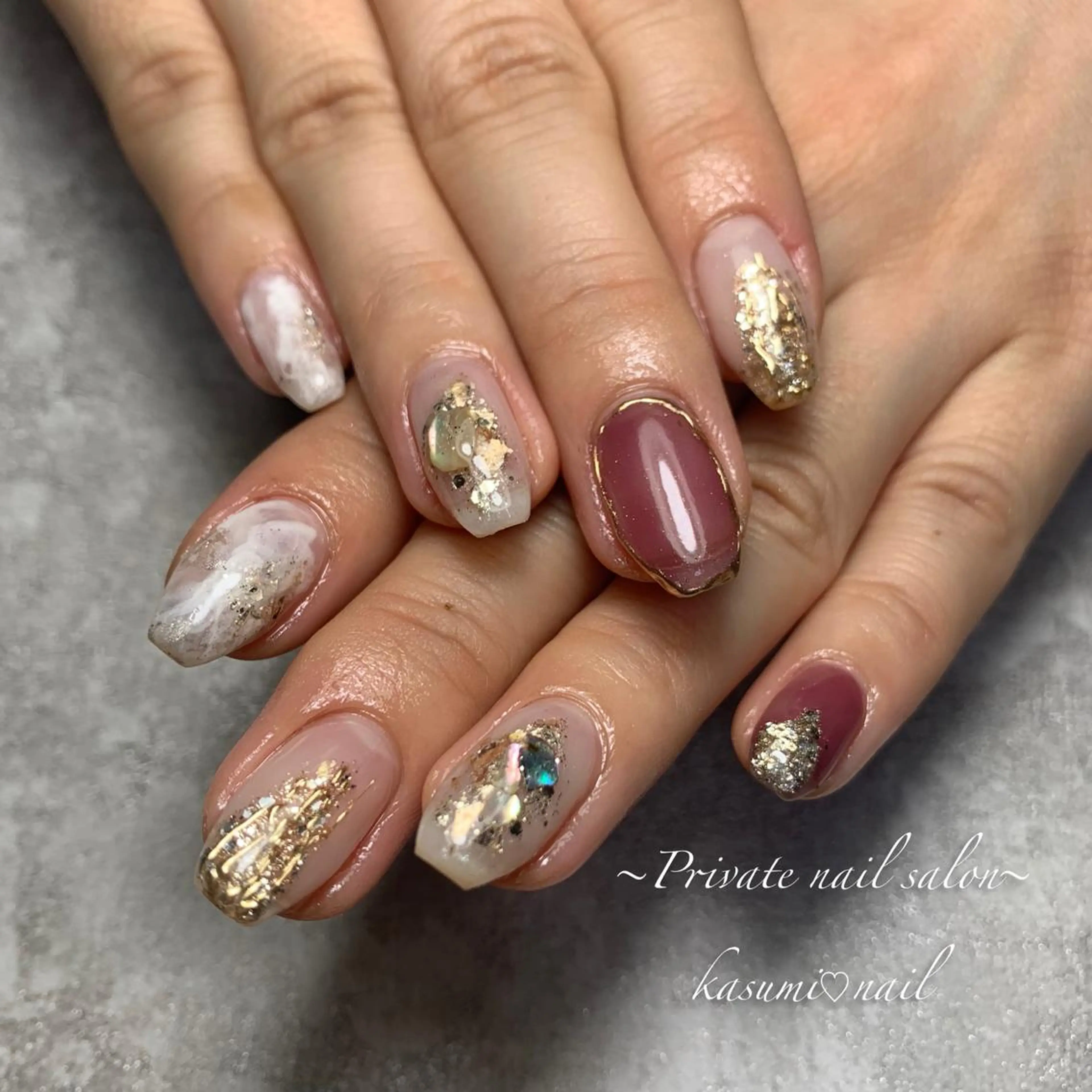 ネイル マグネットネイル ミラーネイル ニュアンスネイル 夏ネイル KASUMI♡ Nailのネイルデザイン