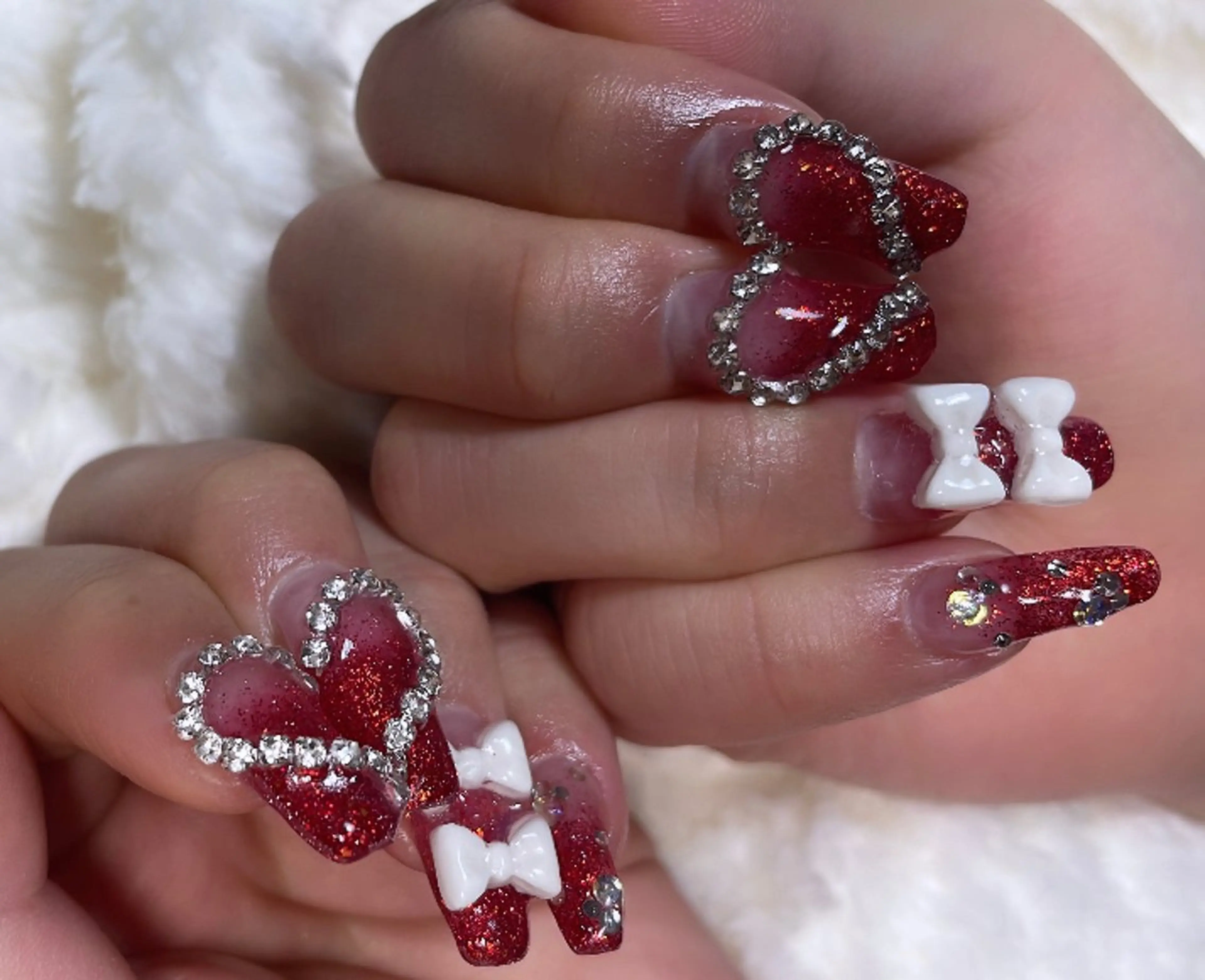 ネイル ハート スカルプネイル nail by R'eのネイルデザイン