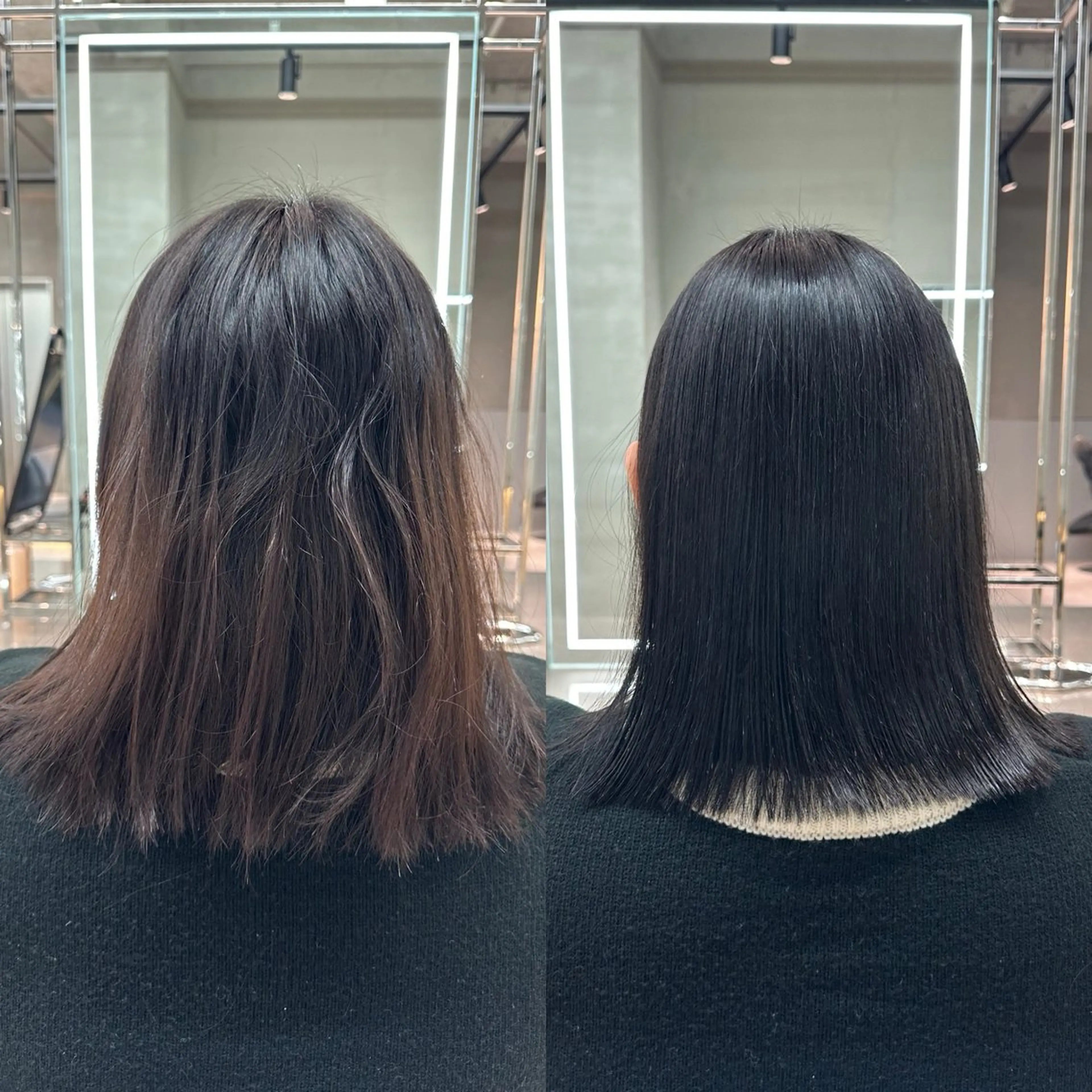 ミディアム カット ヘアカラー 縮毛矯正 トリートメント ✨髪質改善特化✨副 店長椎葉信乃介のヘアスタイル