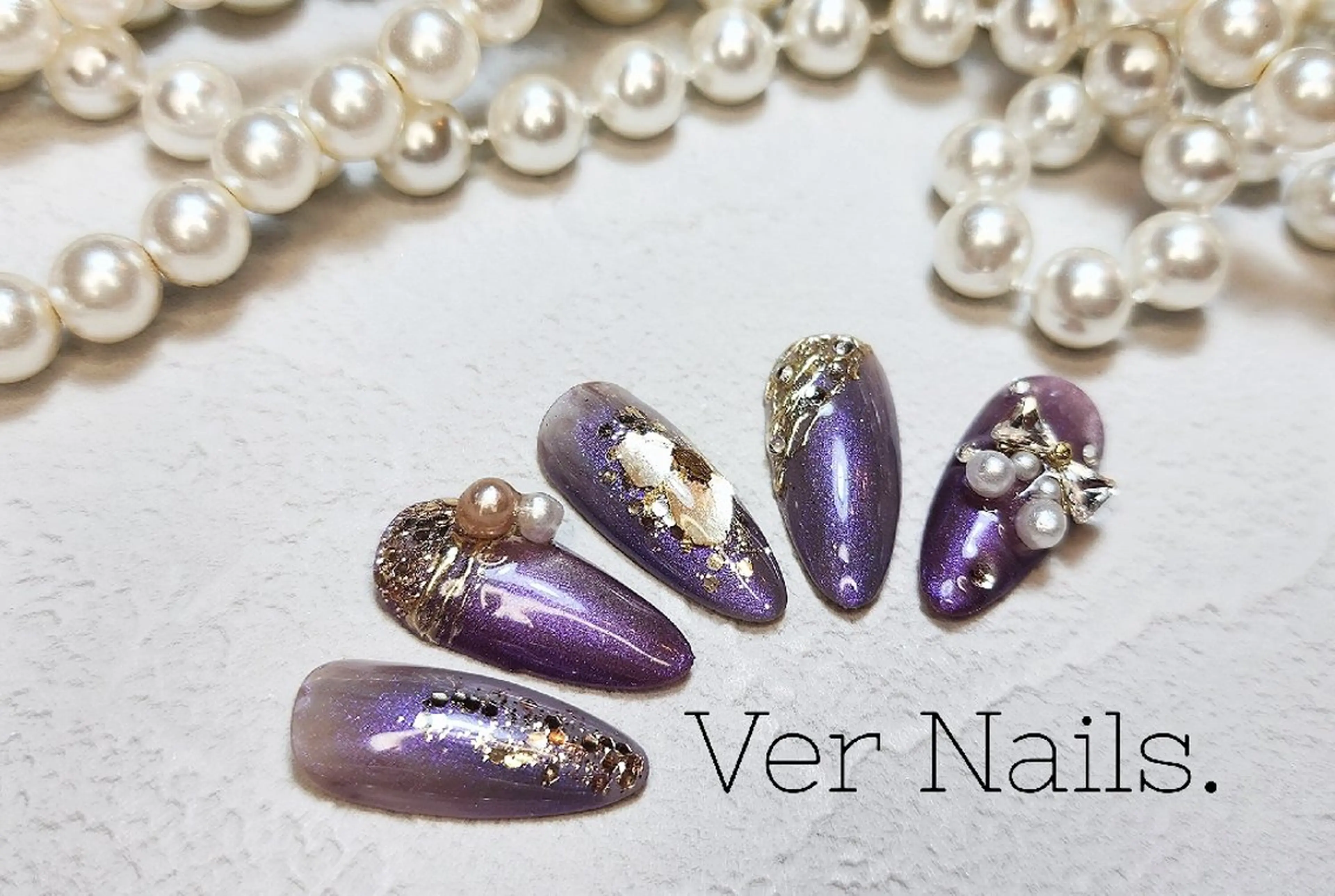 ネイル オーロラネイル パープル ハンドネイル Ver Nails.のその他イメージ