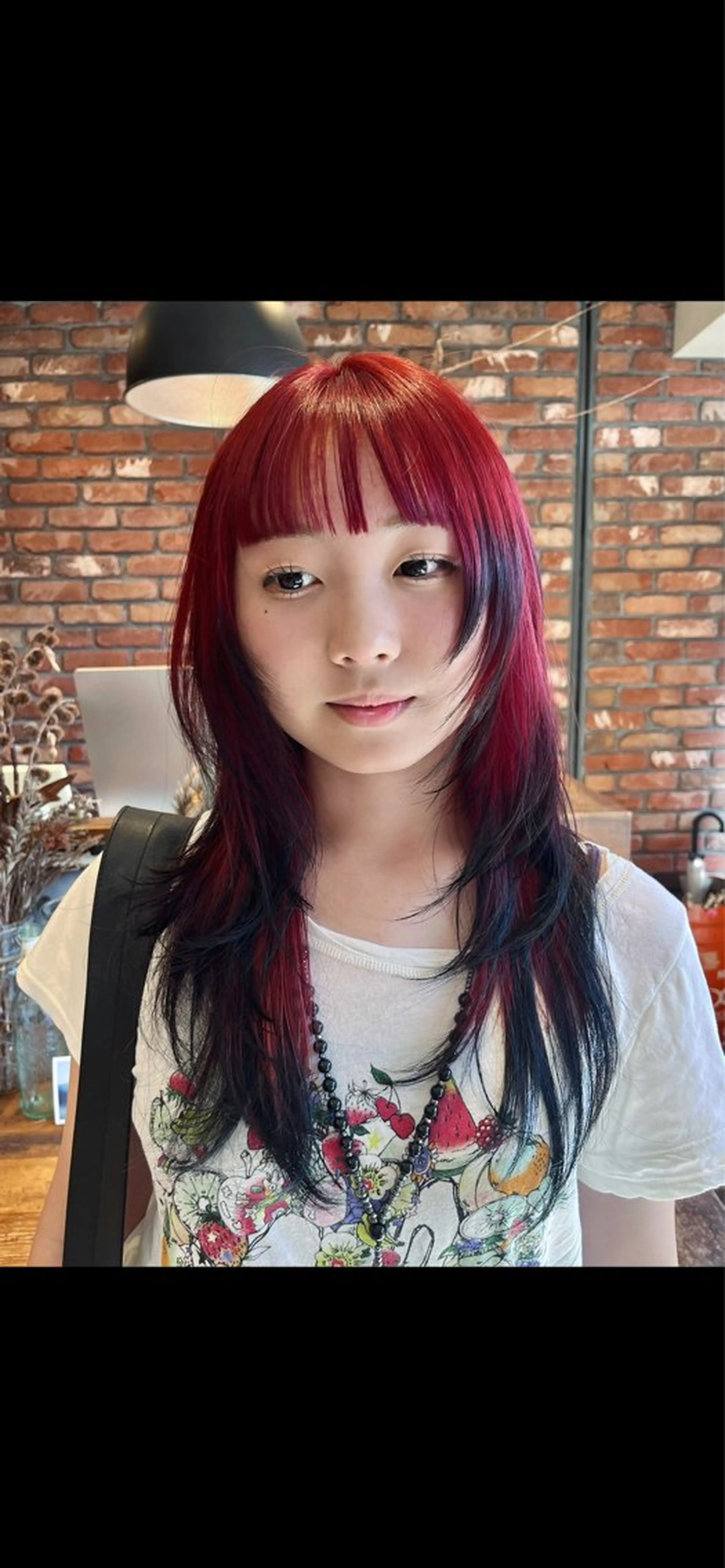 ロング カラー デザインカラー レイヤーカット カット ヘアカラー トリートメント Vicky ブリーチ メンズカジュアルのヘアスタイル
