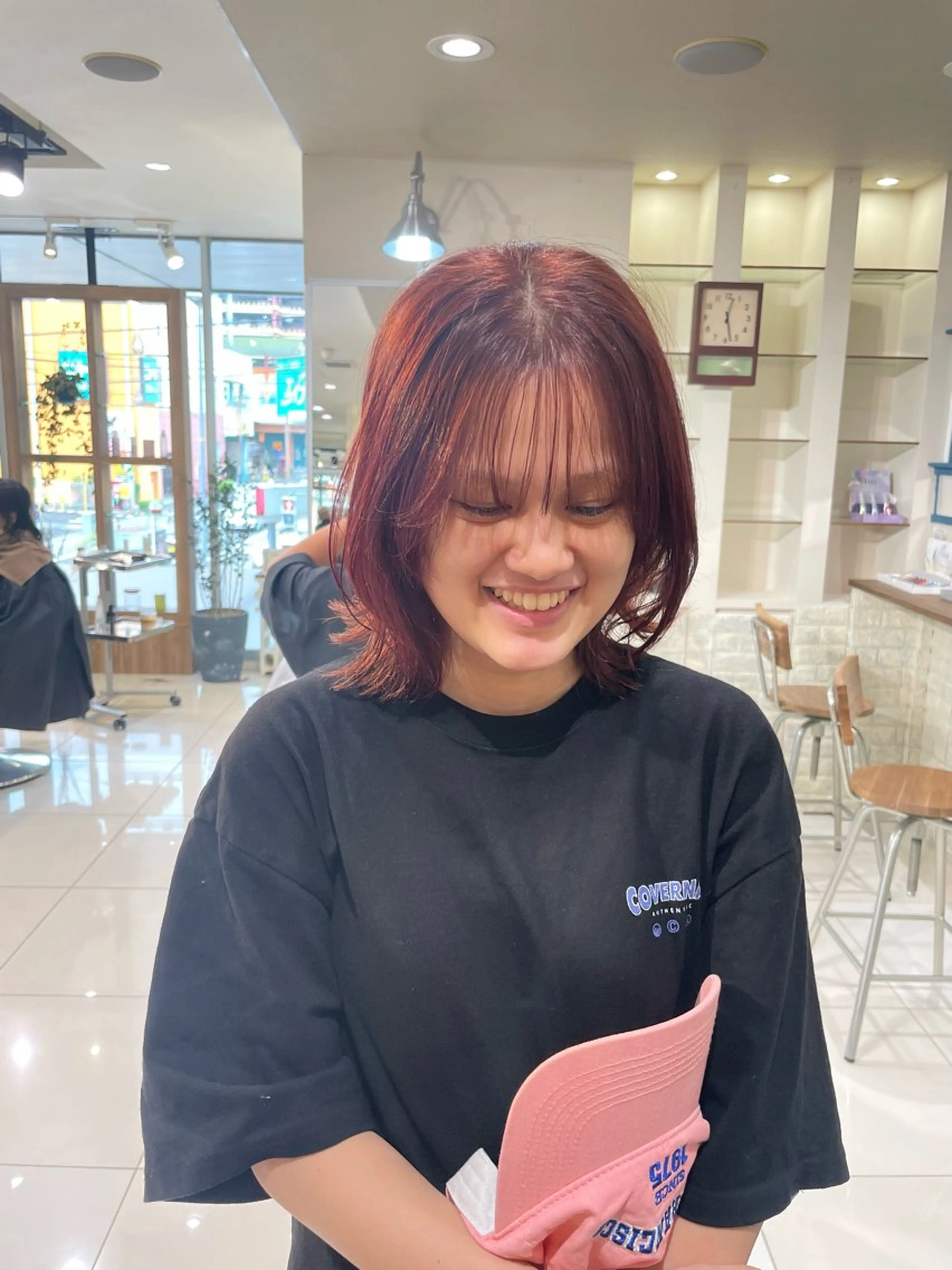 ミディアム カラー カット トリートメント luck みうのヘアスタイル