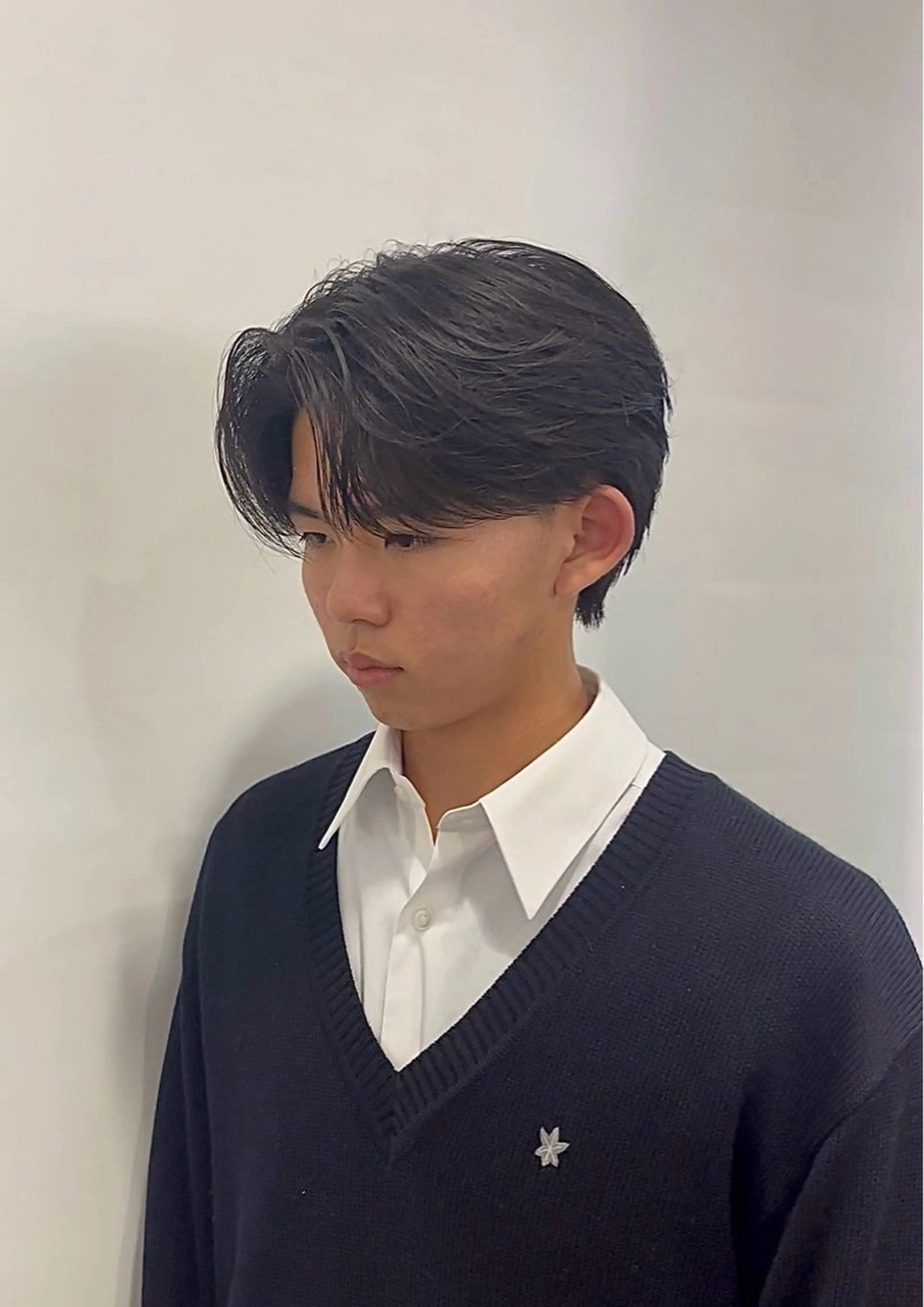 ショート メンズ センターパート 行方 晴貴のヘアスタイル