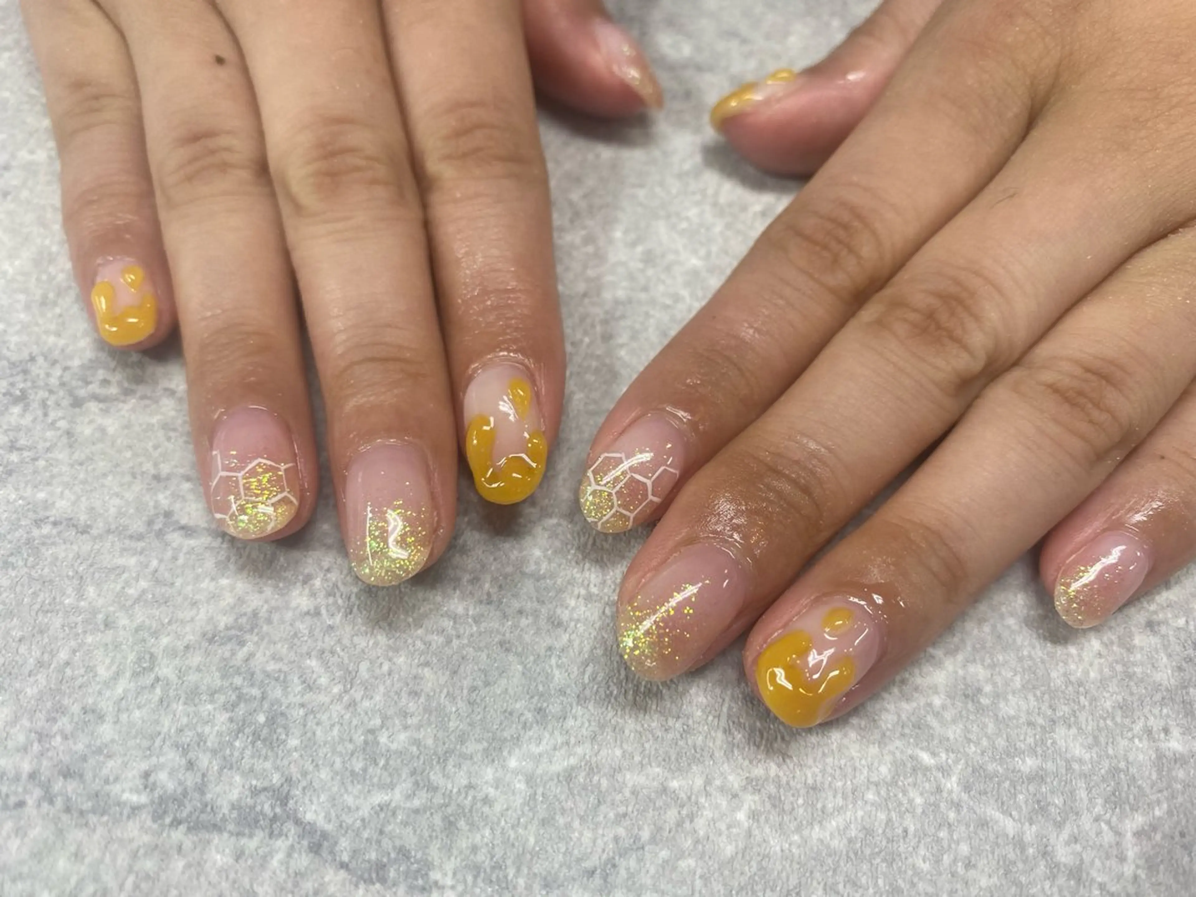 ネイル フットネイル フレンチネイル グラデーション キラキラネイル 韓国ネイル okada kannaのネイルデザイン