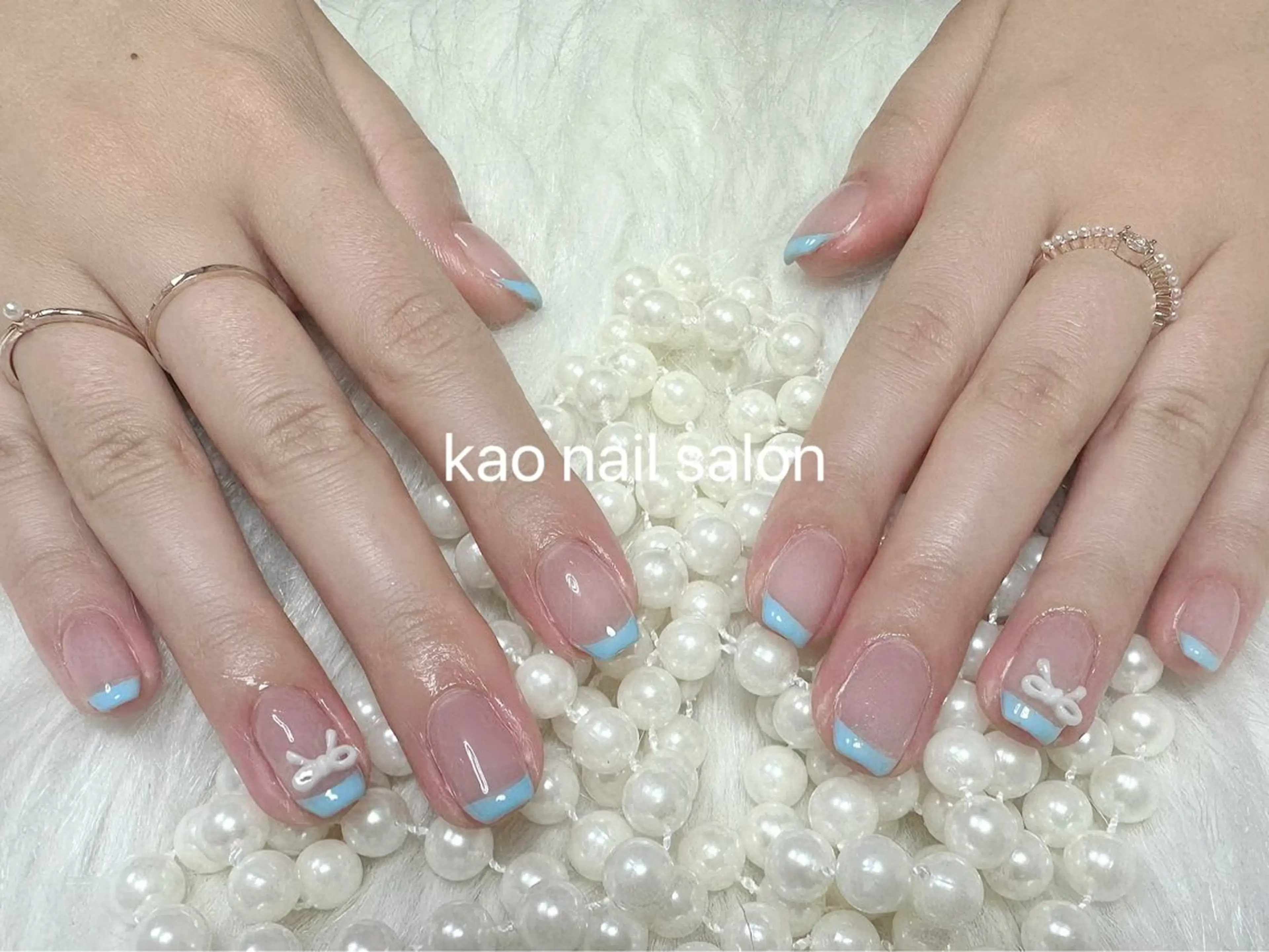 ネイル フレンチネイル 持ち込み ハンドネイル kao nail マグネット/長さだしのネイルデザイン