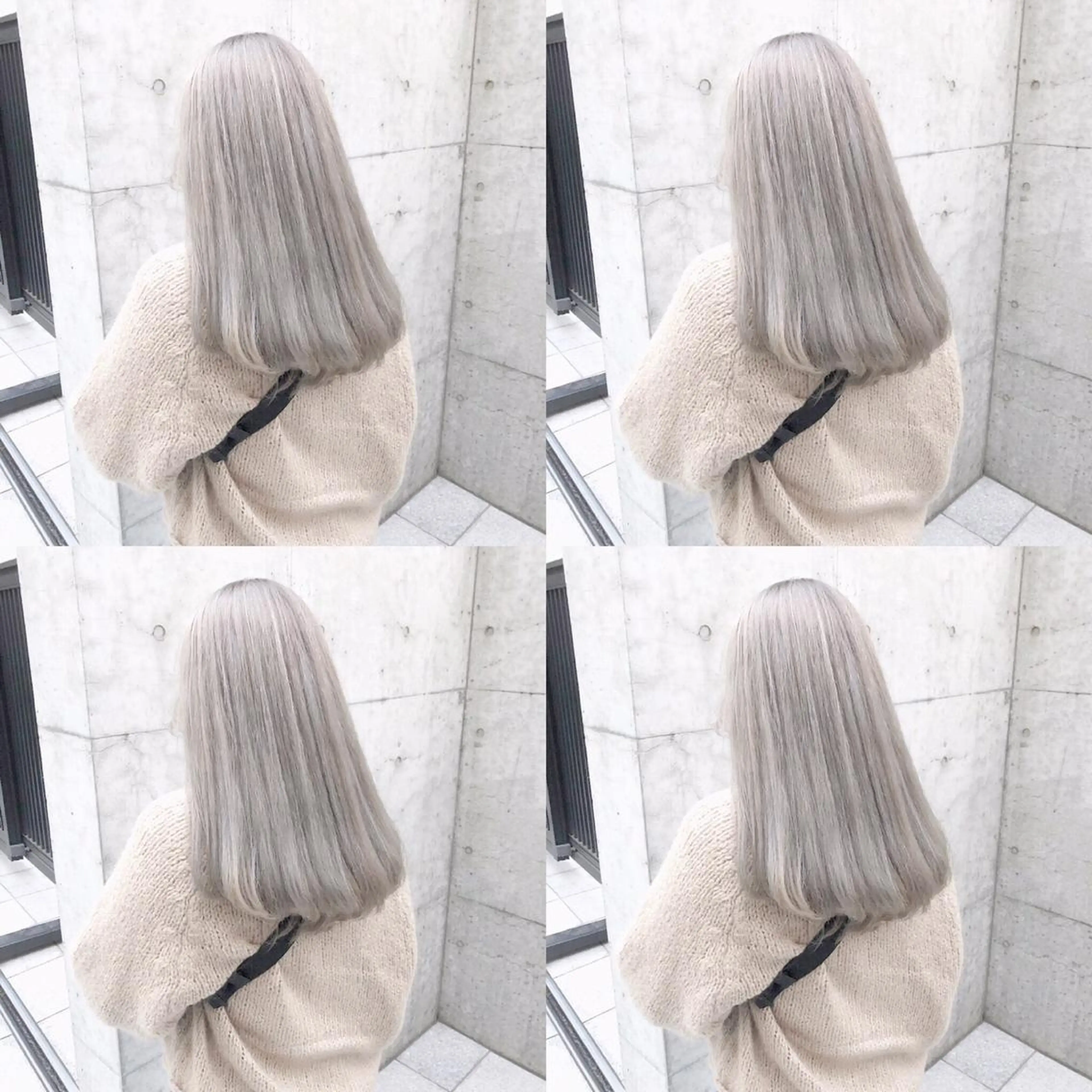 セミロング カラー ヘアカラー トリートメント ヘアセット 韓国レイヤーカット/ 儚げカラーチナツのヘアスタイル