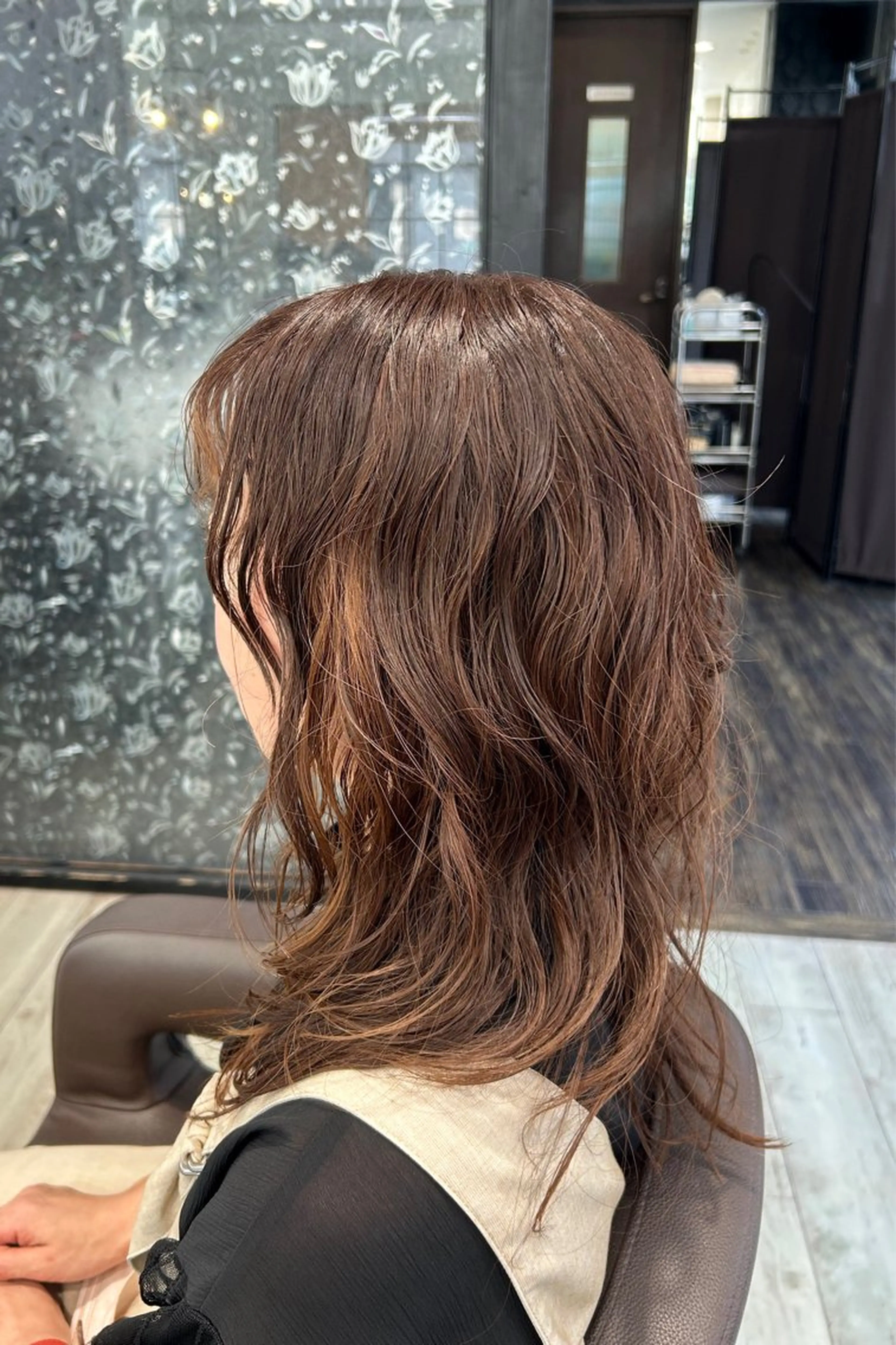 セミロング パーマ カット パーマ 花澤 文子のヘアスタイル