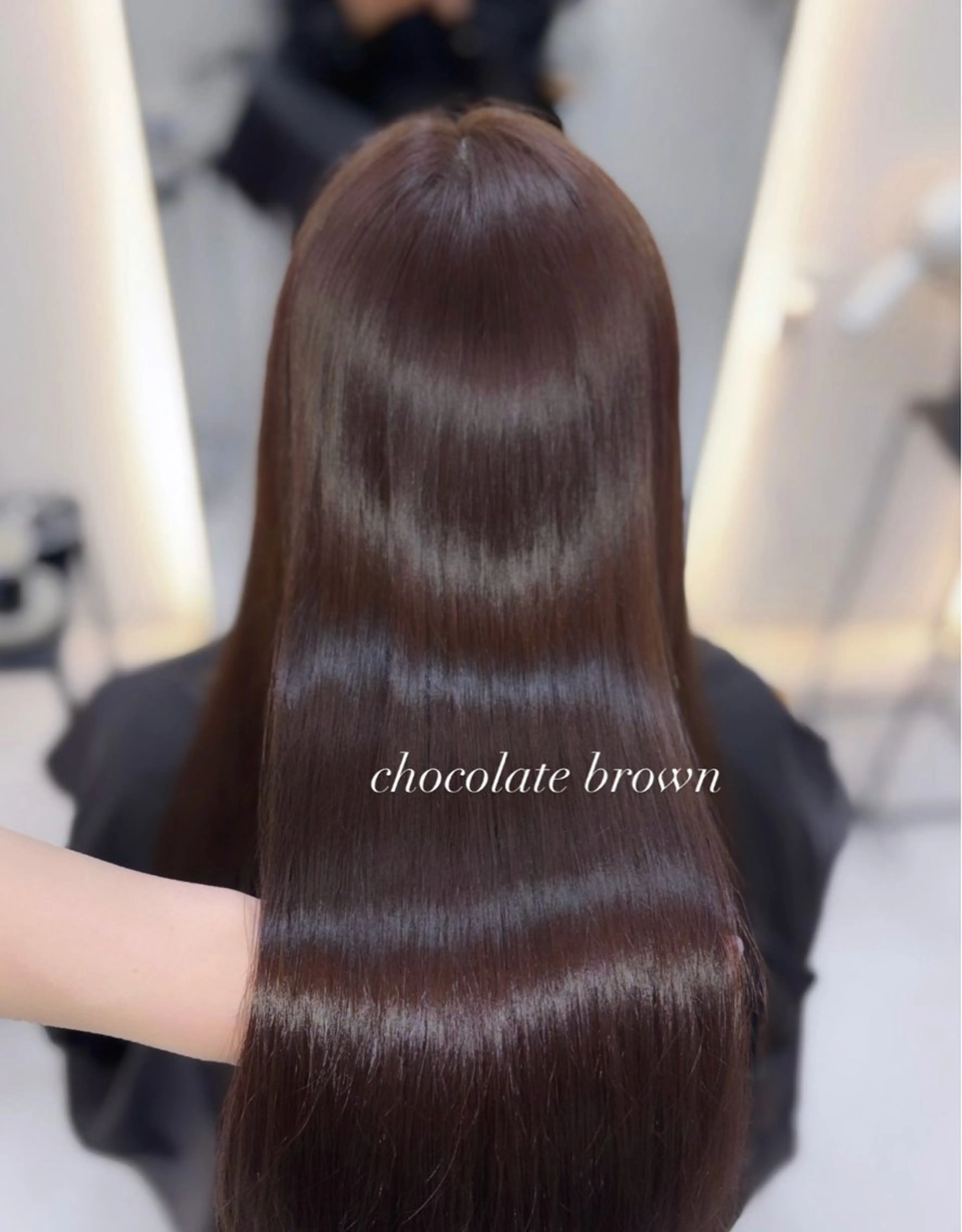 ロング カラー ブラウンカラー チョコレートブラウン カット ヘアカラー トリートメント 艶髪・透明感カラー・ 韓国ヘア・Yuriのヘアスタイル