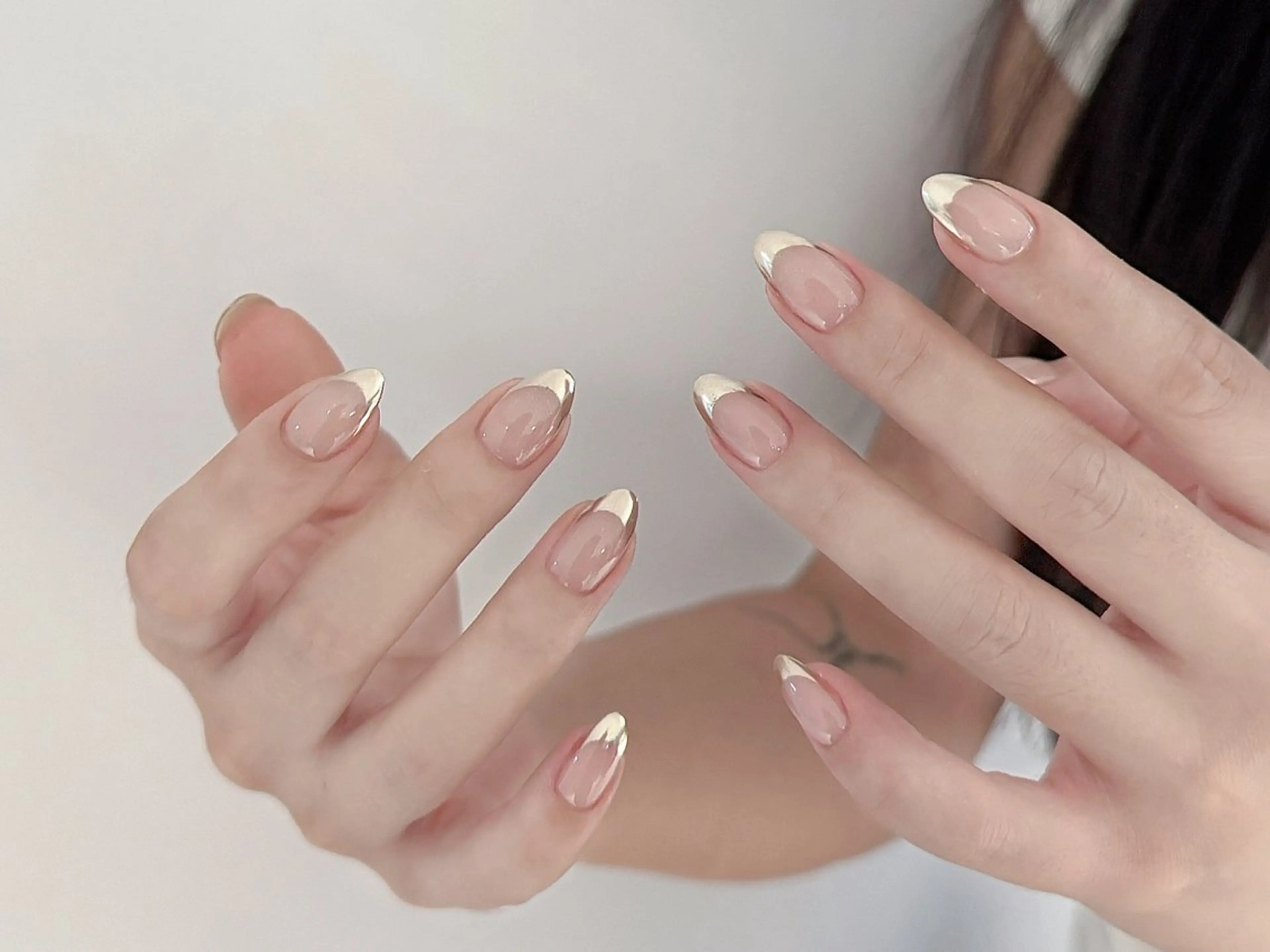 ネイル フレンチネイル ミラーネイル ハンドネイル Yu miのネイルデザイン