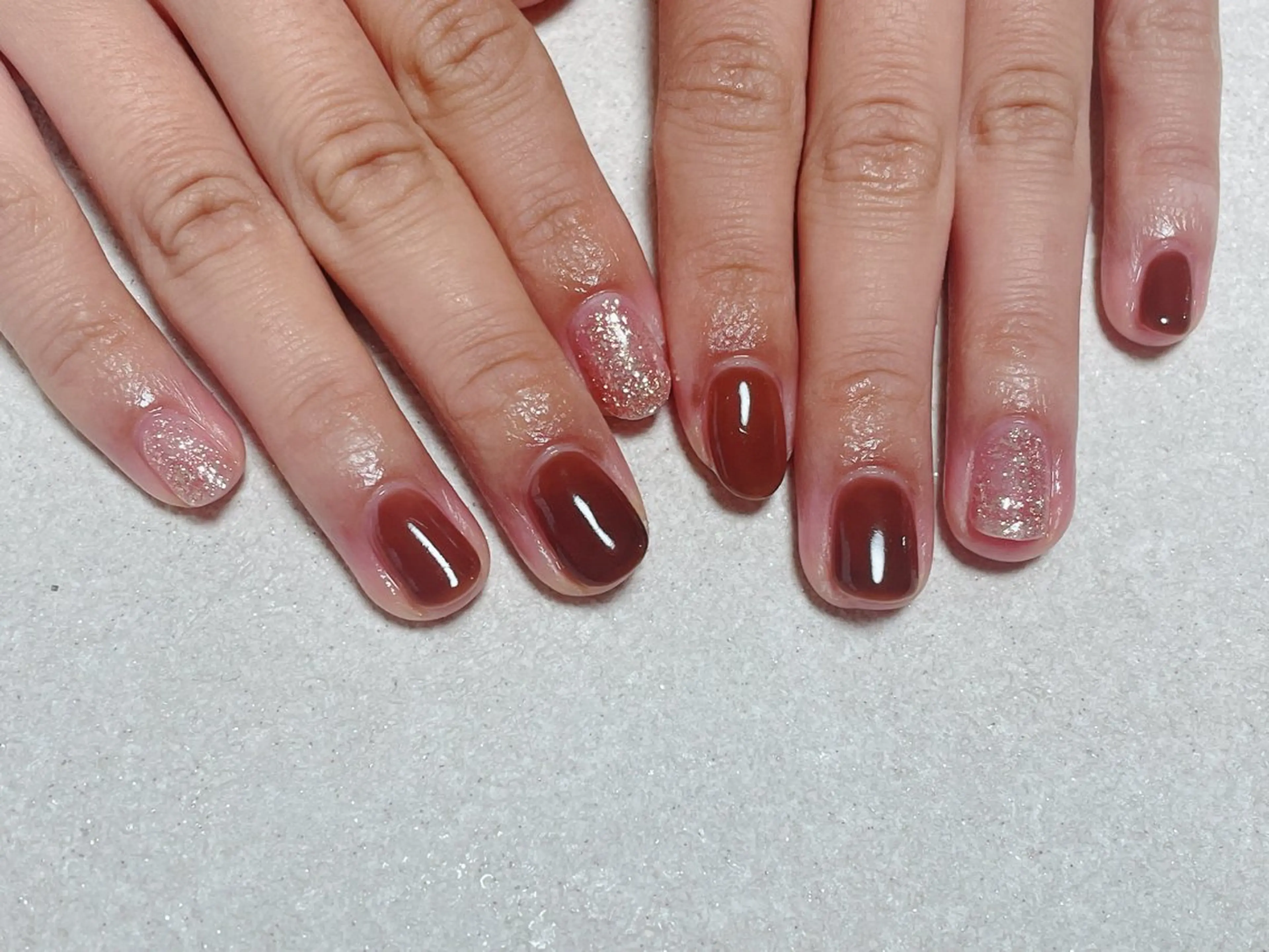 ネイル オーロラネイル フットネイル フレンチネイル ジェルネイル 韓国ネイル kikinail 溝の口のネイルデザイン