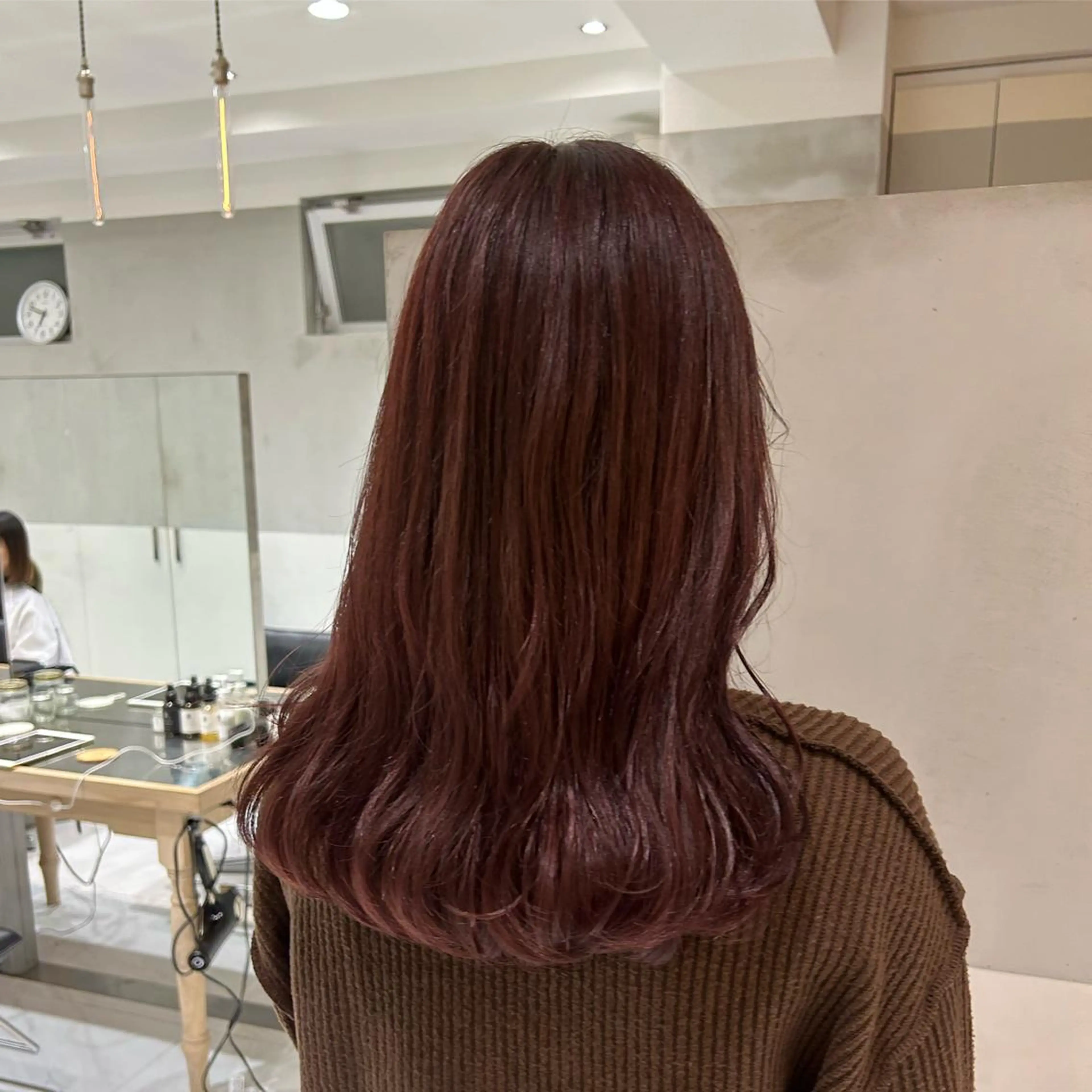 ロング ピンクブラウン カット ヘアカラー トリートメント ヘアセット ナチュラル/韓国💎 haruka 💎のヘアスタイル