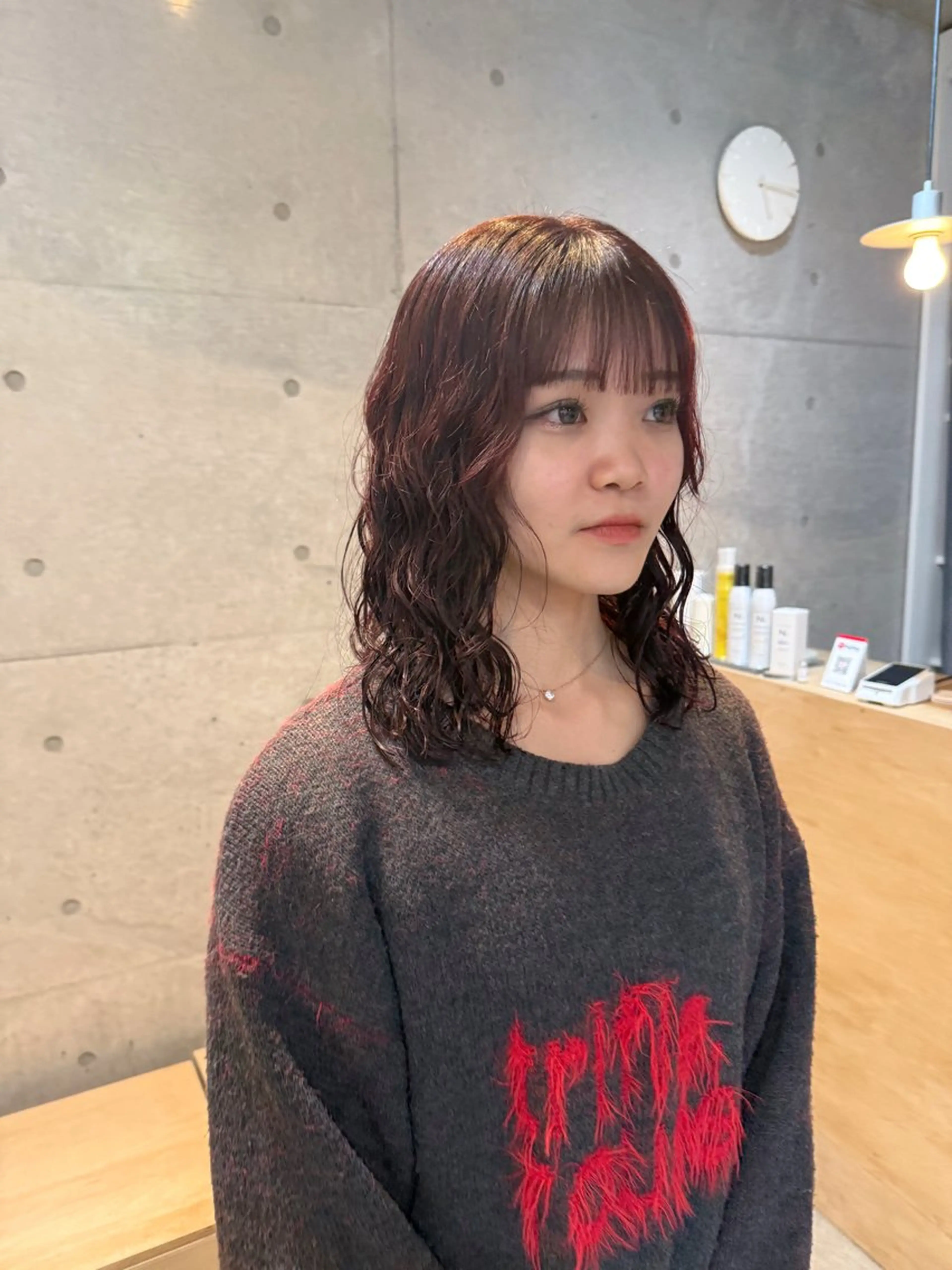 セミロング カット ヘアカラー パーマ トリートメント デジタルパーマ/ ウェーブパーマ/神野のヘアスタイル