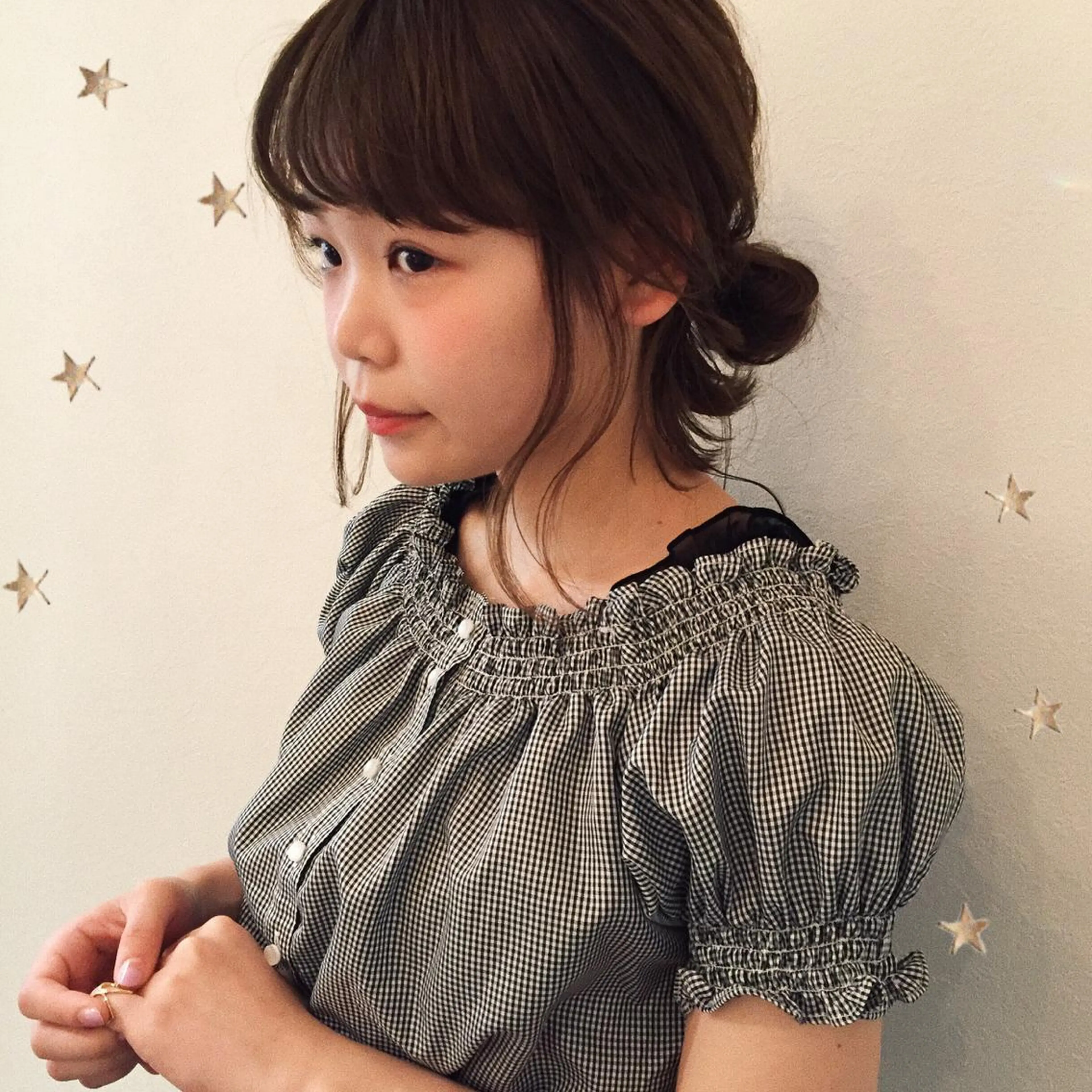 セミロング ヘアアレンジ 簡単アレンジ 市川 千夏のヘアスタイル