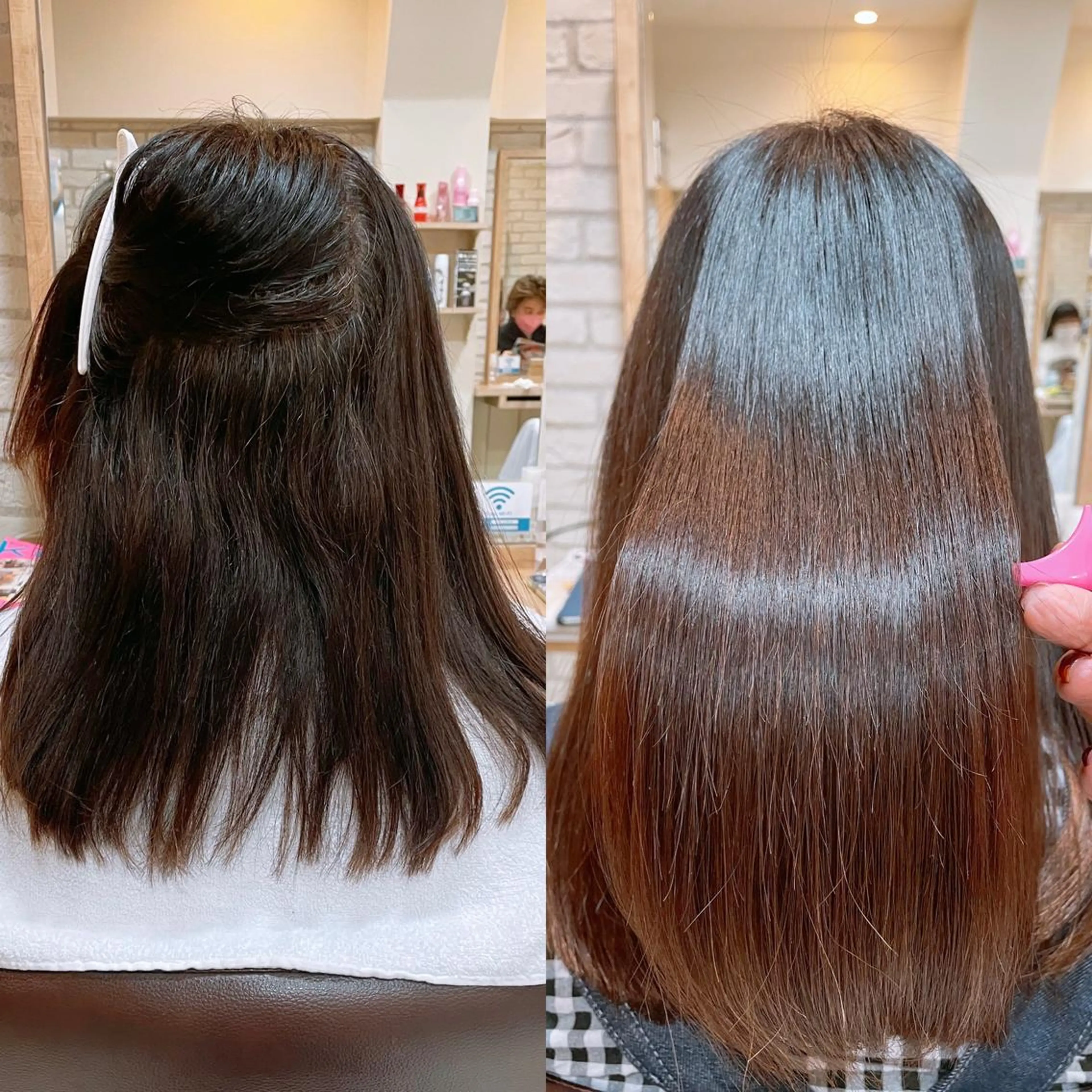 セミロング 髪質改善 カット 縮毛矯正 トリートメント 清水 有実子のヘアスタイル