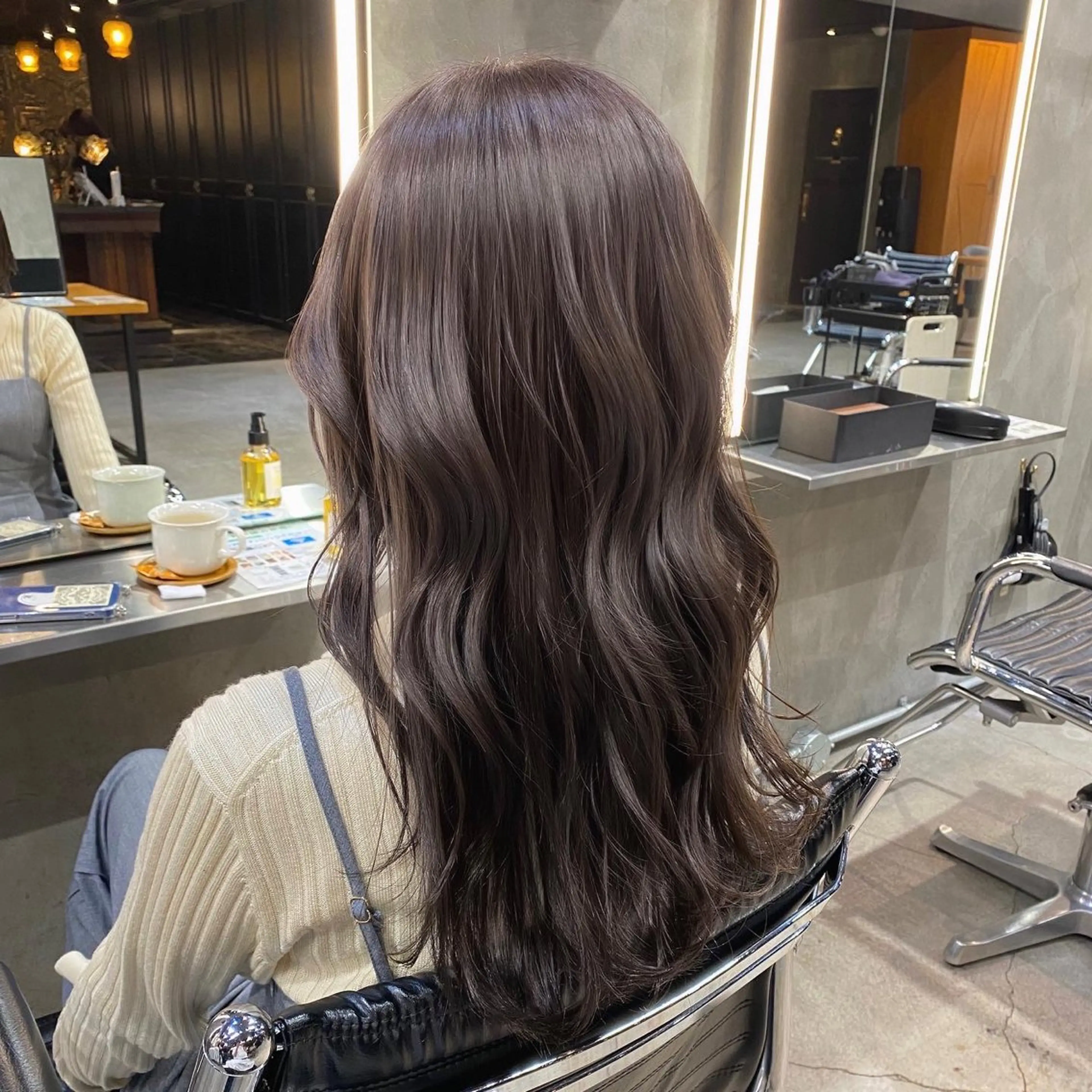 セミロング カラー ブリーチ ブラウンカラー ショコラブラウン ダブルカラー ブリーチなしカラー カット ヘアカラー 透明感カラー🌿 グレージュ🐺陽介のヘアスタイル