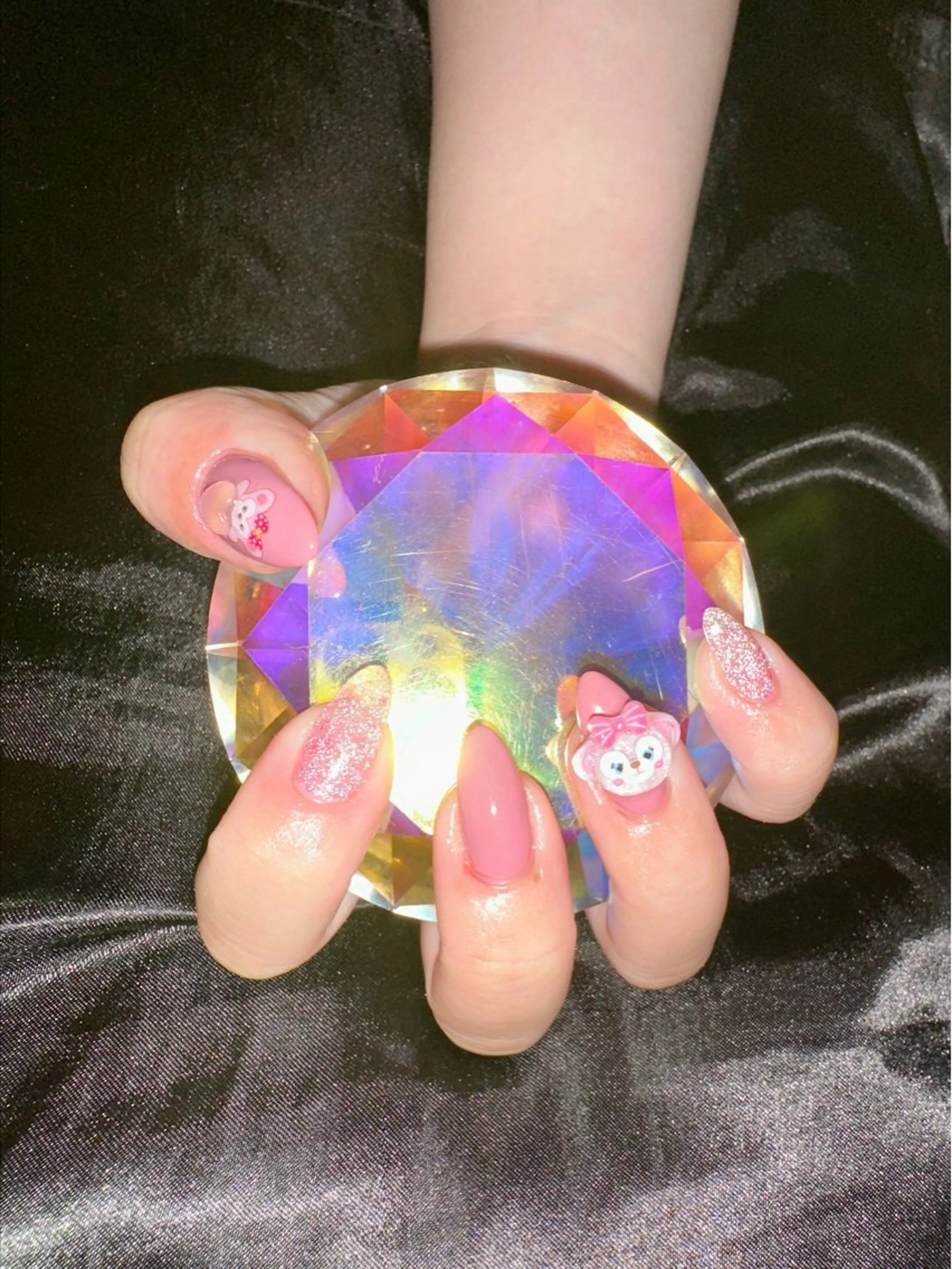 ネイル オーロラネイル フラッシュネイル ジェルネイル ハート ラメ(グリッター) ハンドネイル M Hのネイルデザイン