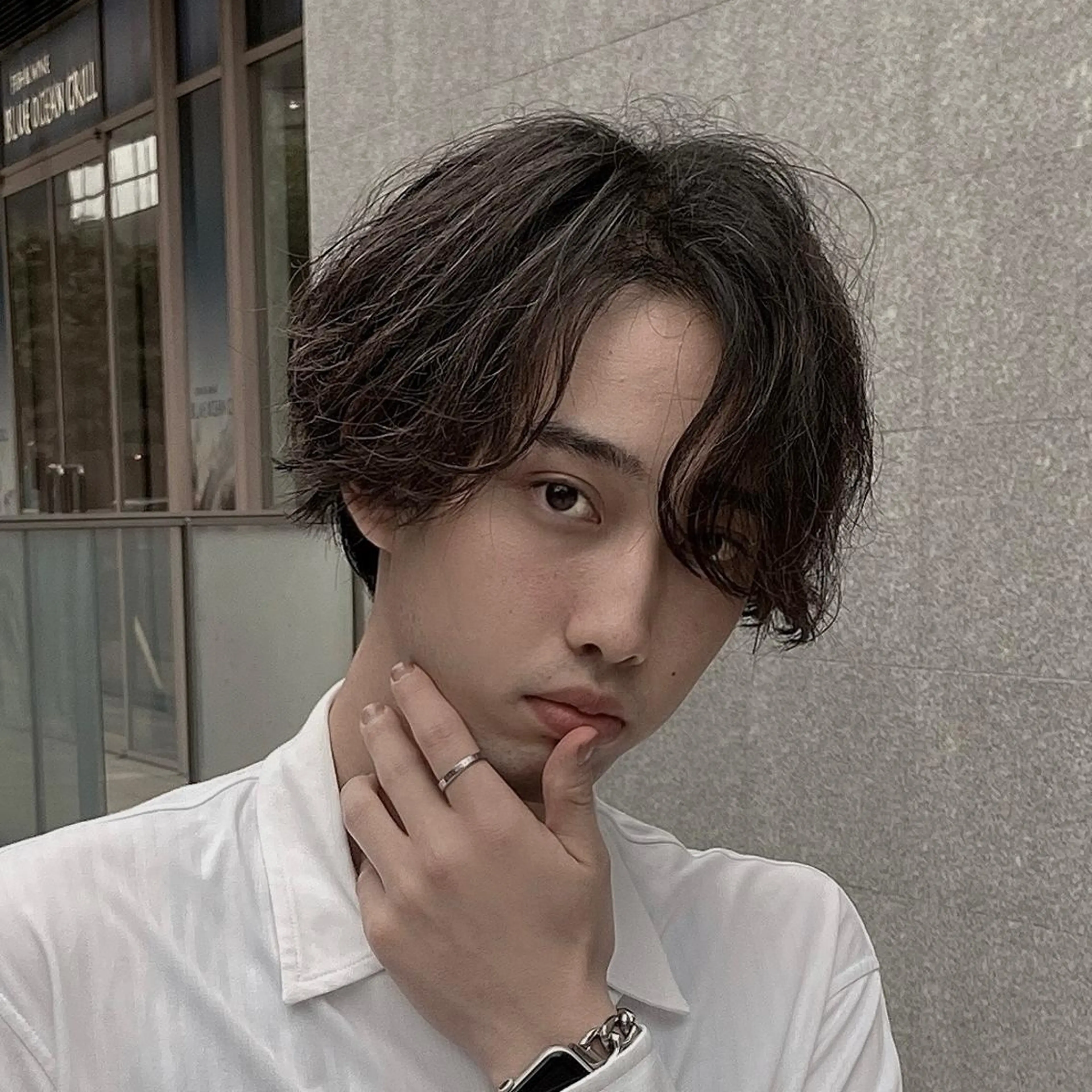 パーマ メンズ センターパート カット パーマ トリートメント メンズ縮毛矯正 ♠️店長下平隼人のヘアスタイル