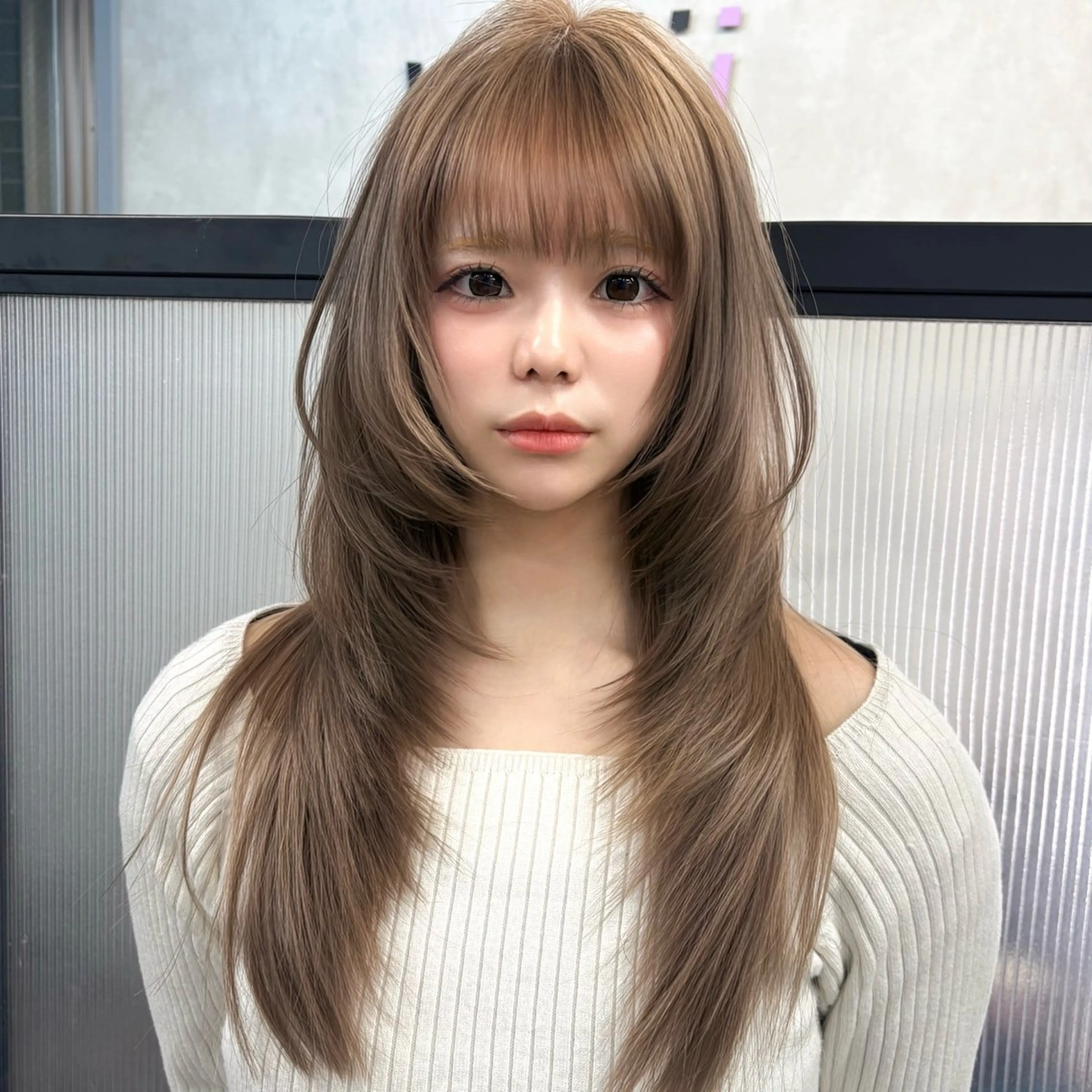 ロング カラー カット ヘアカラー トリートメント レイヤー髪質改善 ハッシュカット/新宿のヘアスタイル