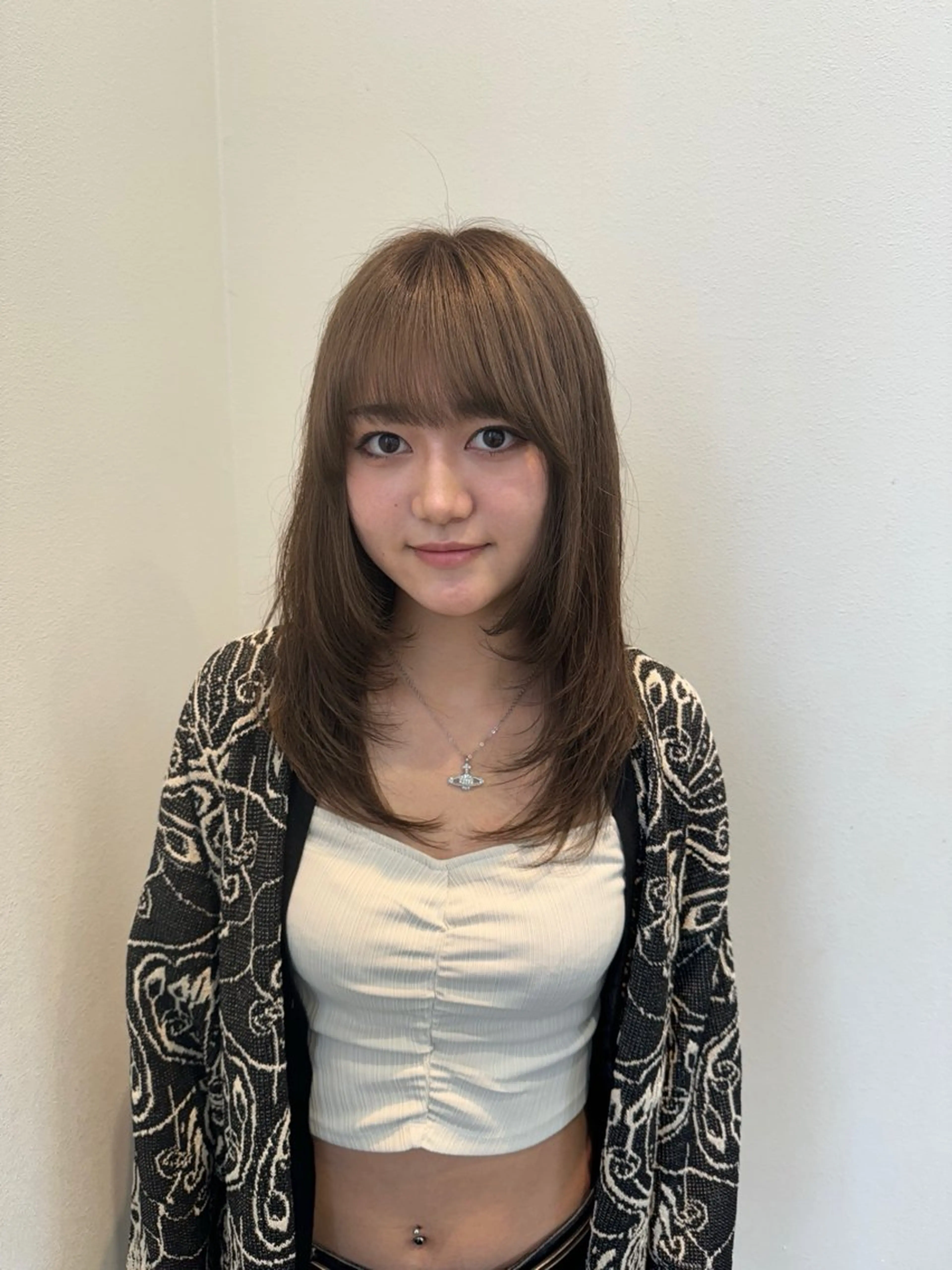 セミロング カット ヘアカラー トリートメント 堀越 美羽のヘアスタイル
