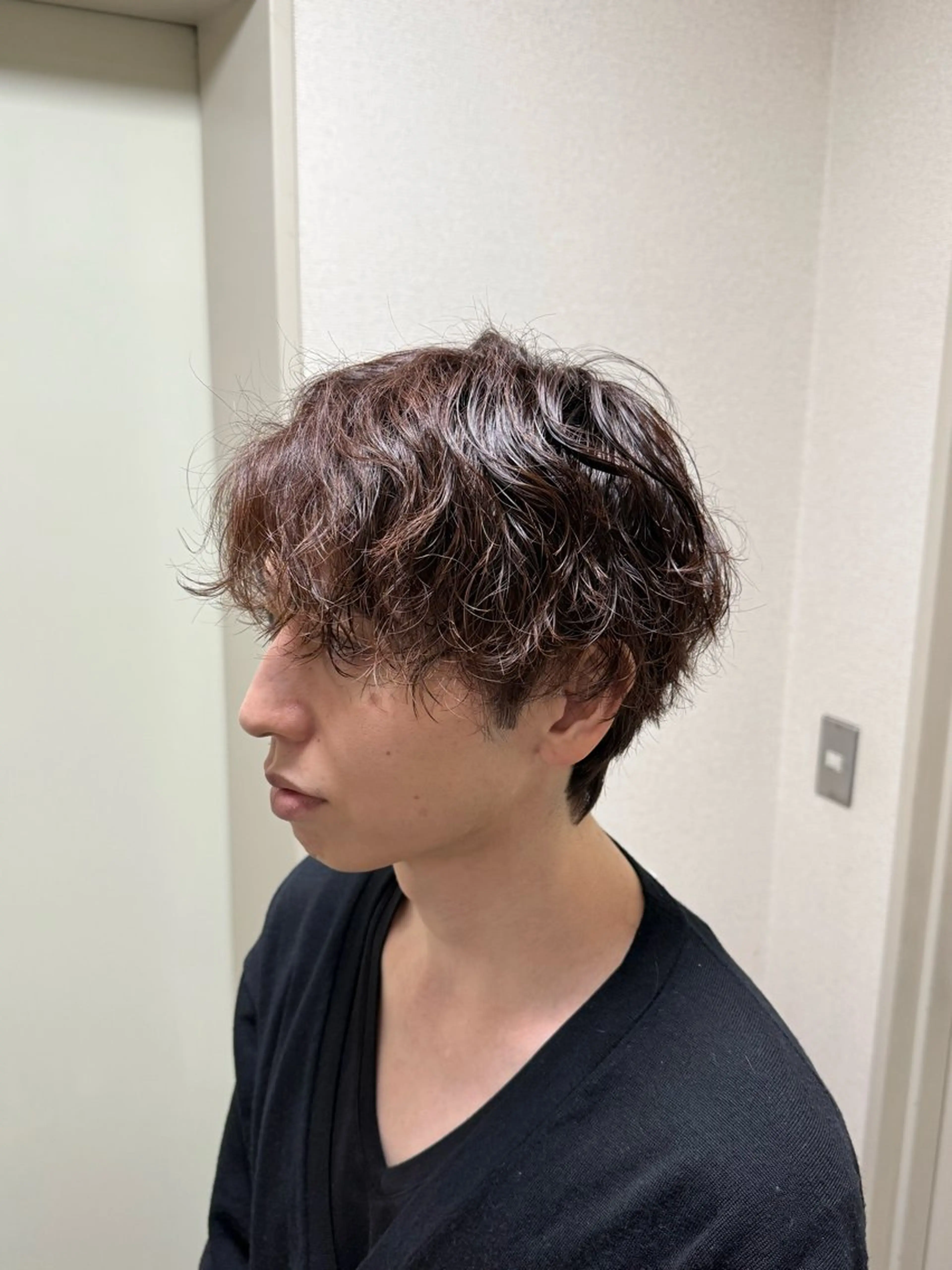 メンズ カット パーマ トリートメント ショートボブ/グラボ ブ松野和志のヘアスタイル