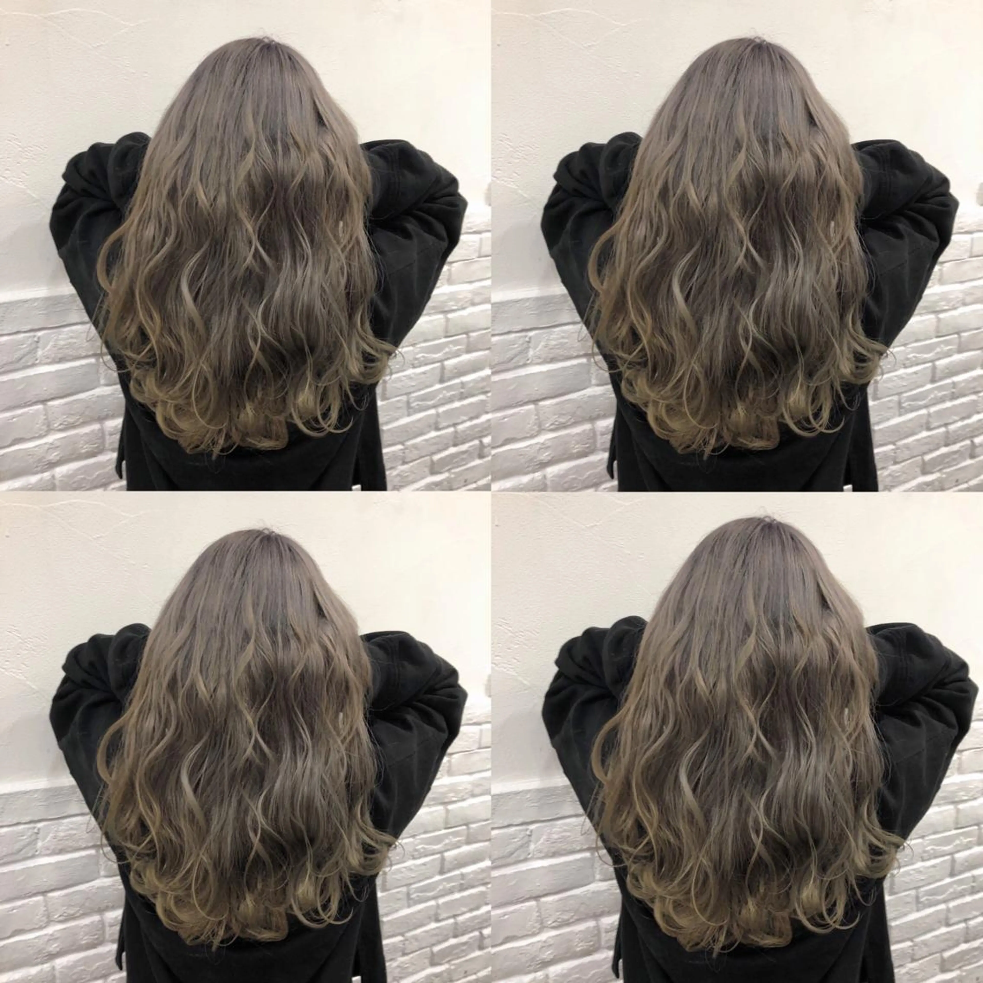 セミロング カラー ヘアアレンジ メンズ キッズ 💟Chloe原宿店 🩶ハイトーンのヘアスタイル