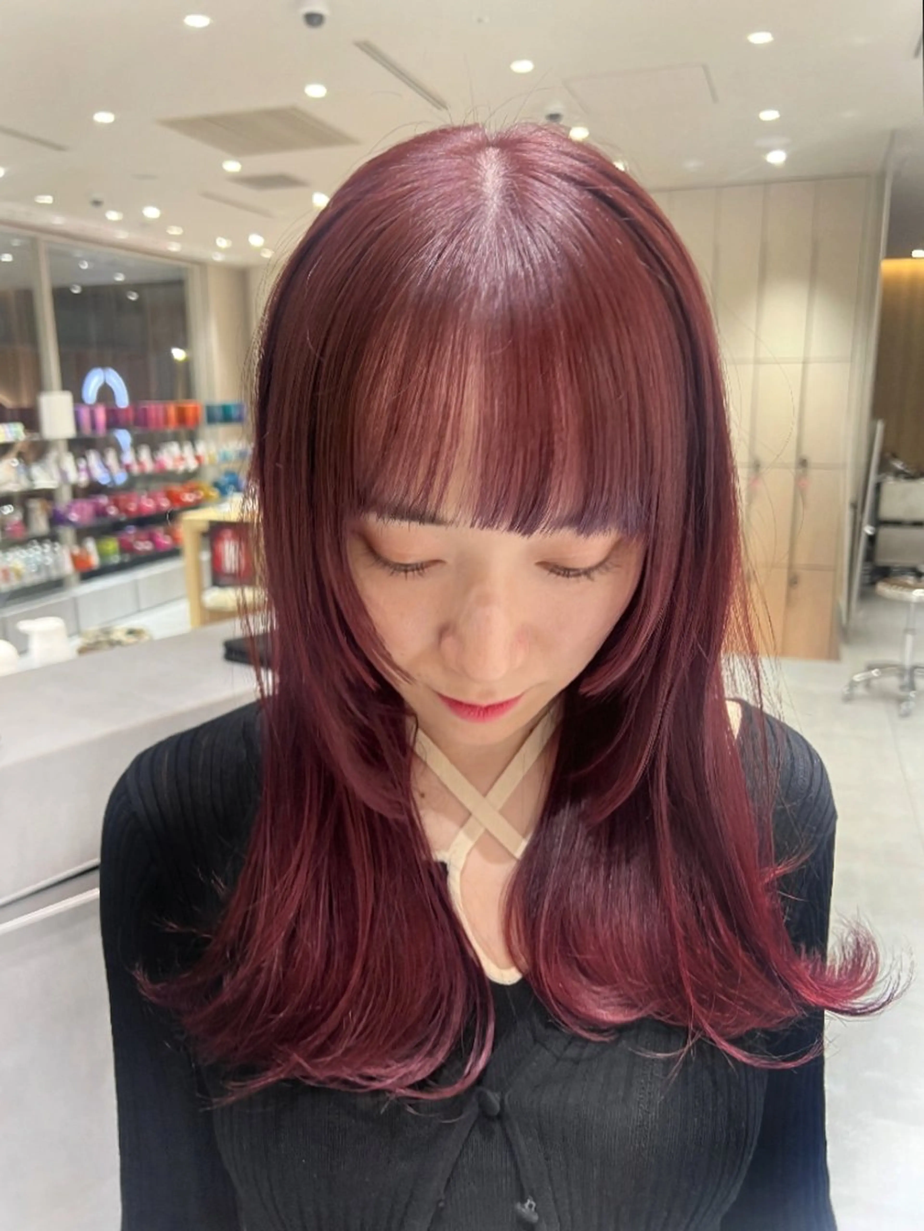 ミディアム 🫧暖色愛され透明感 🍒カラー千優のヘアスタイル