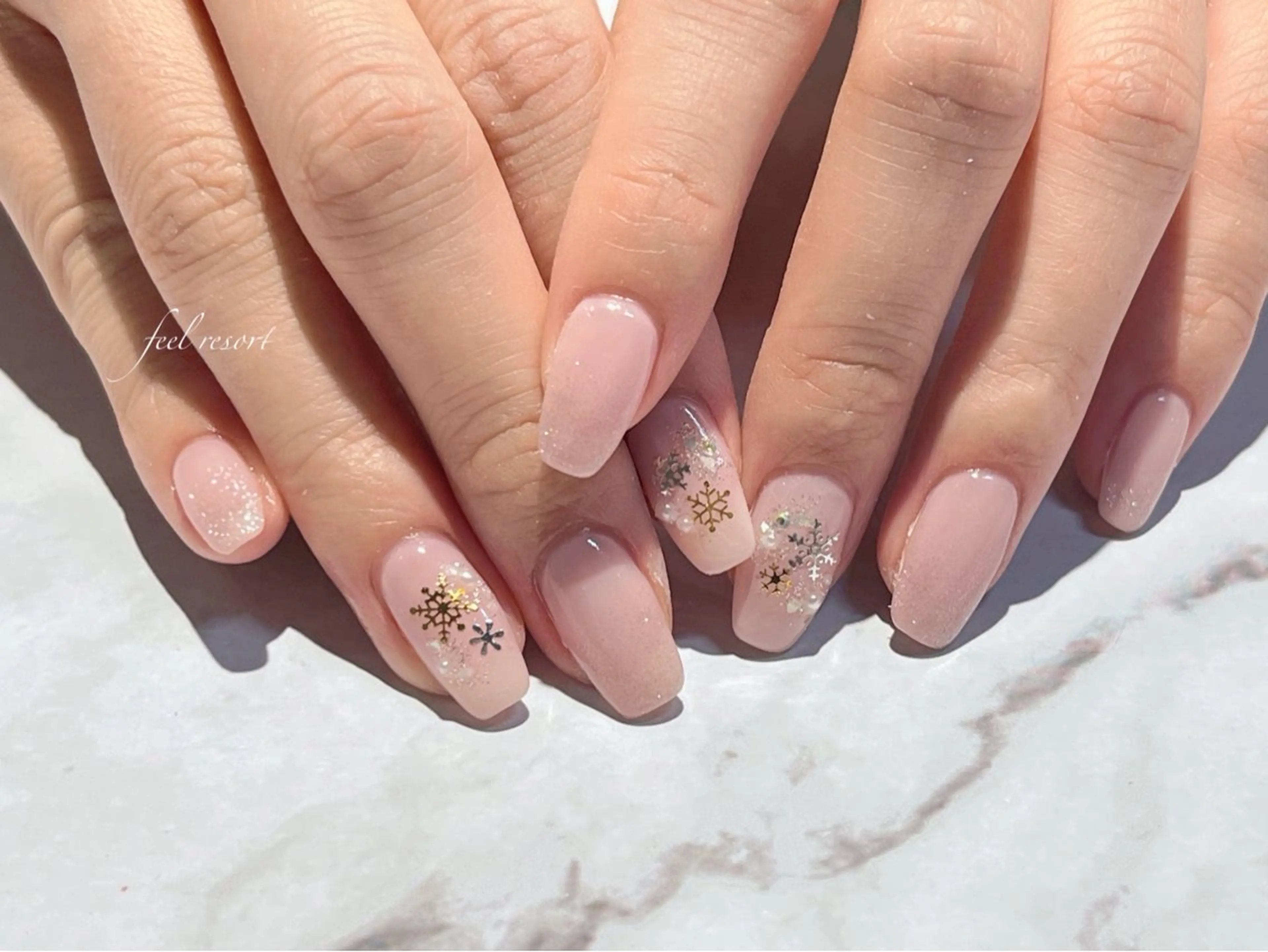 ネイル 長さ出し フットネイル フレンチネイル ジェルネイル ガラスフレンチ ハンドネイル Lien（リアン） 銀座駅6分のネイルデザイン