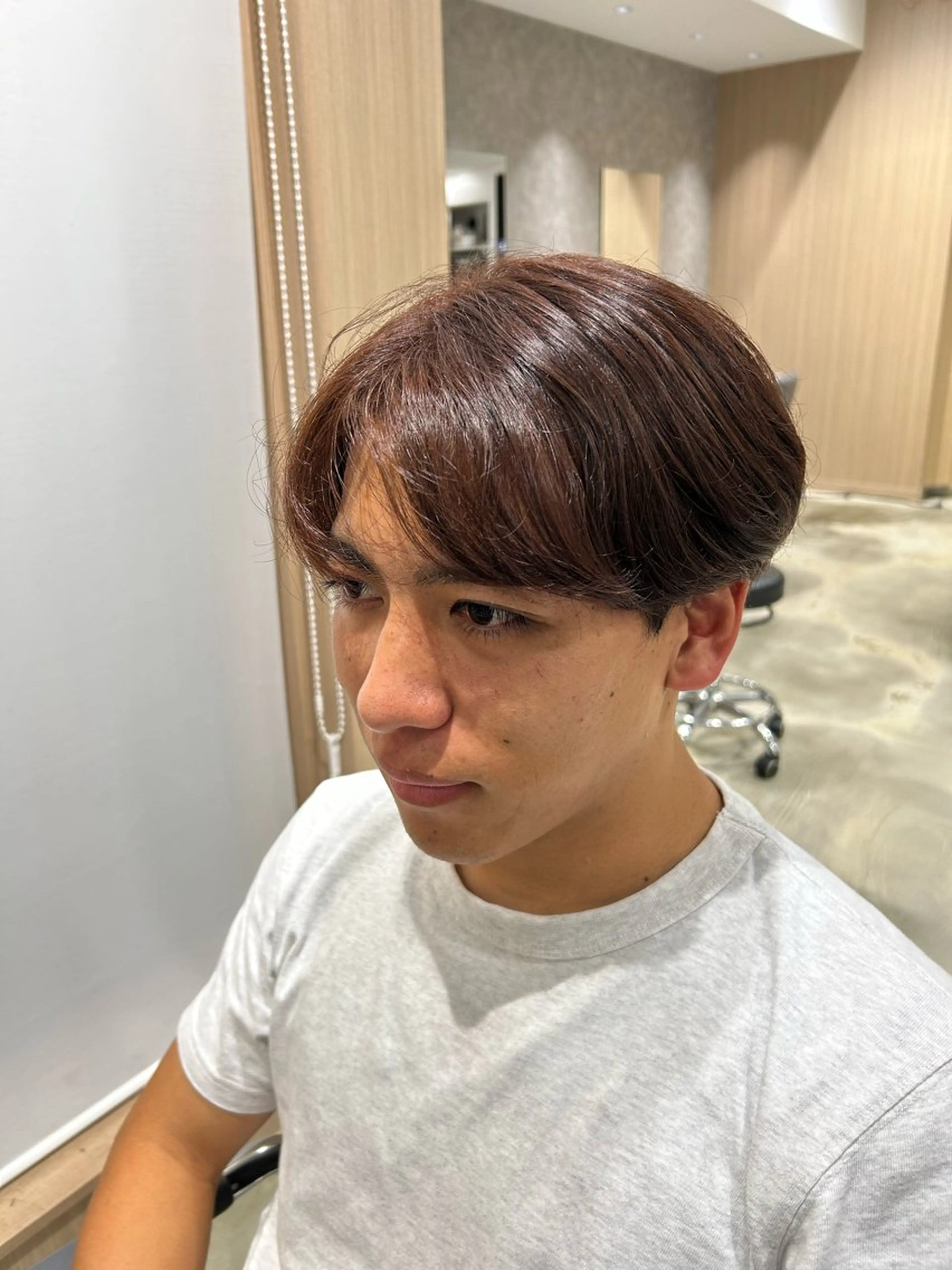 カラー メンズ ブラウンカラー 新宿ハイトーン/ カットモデル/のりかのヘアスタイル