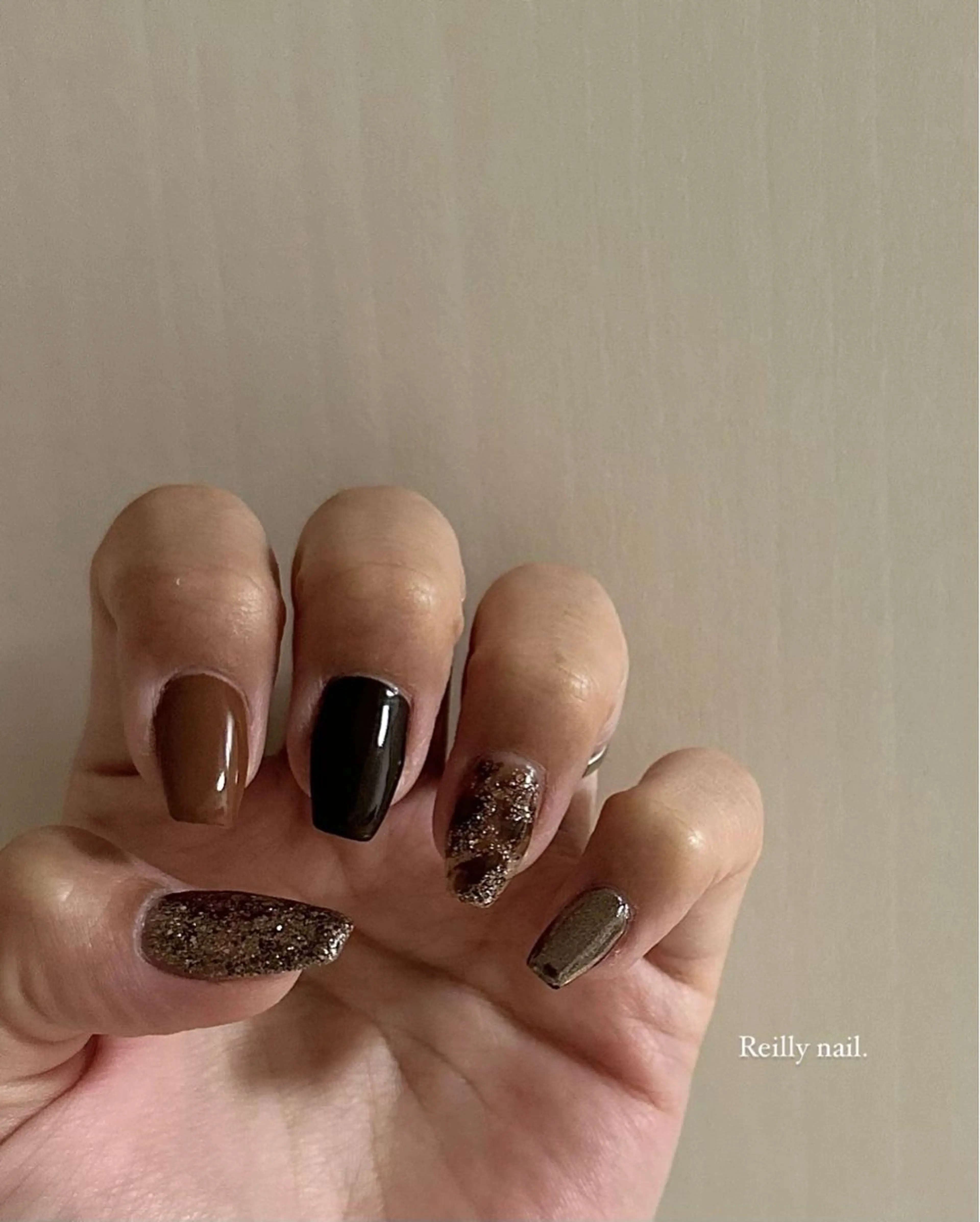 ネイル アニマル柄 クリアネイル フラッシュネイル ジェルネイル マグネットネイル Reillynail みさきのネイルデザイン