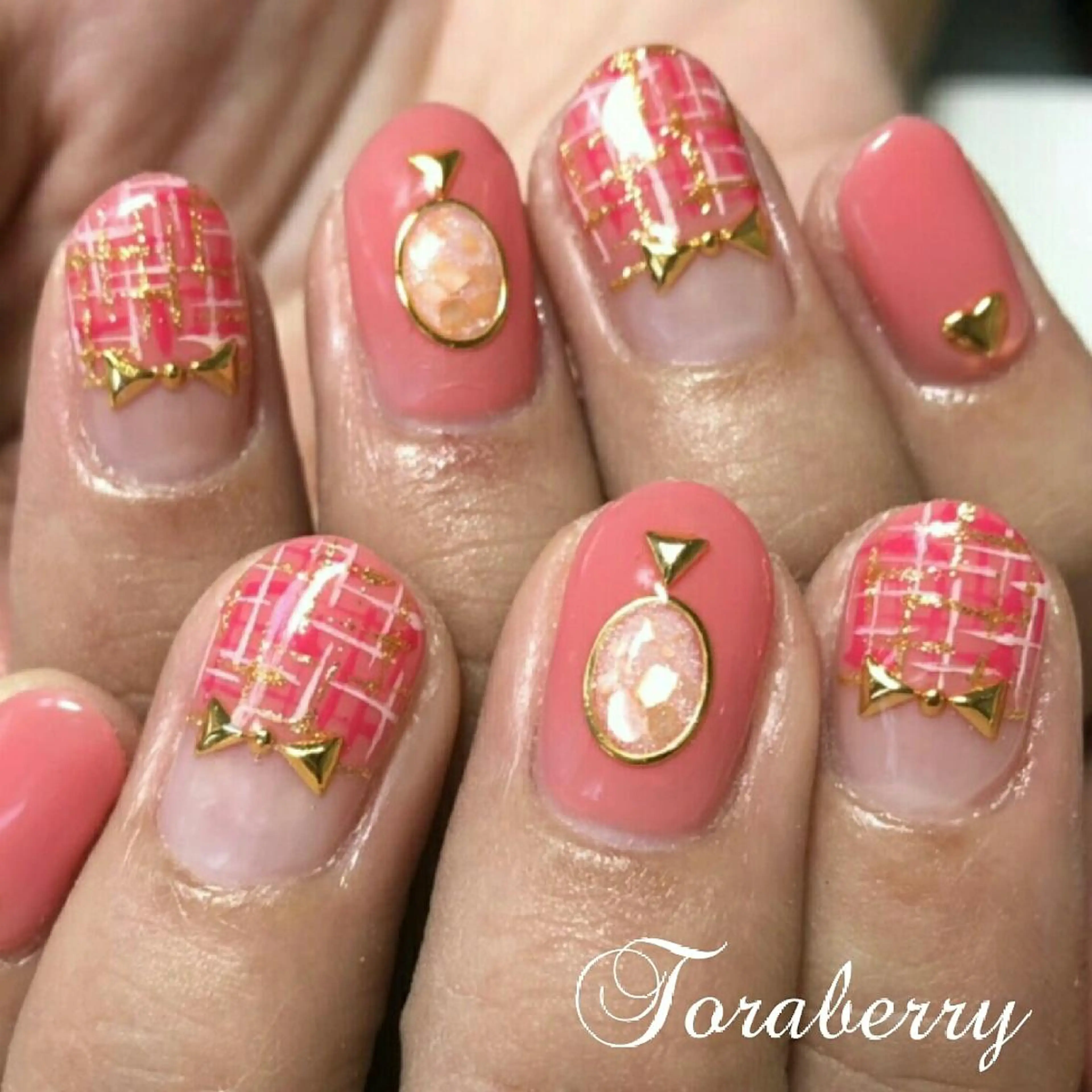 ネイル ツイードネイル ハンドネイル ネイリスト なつみのネイルデザイン