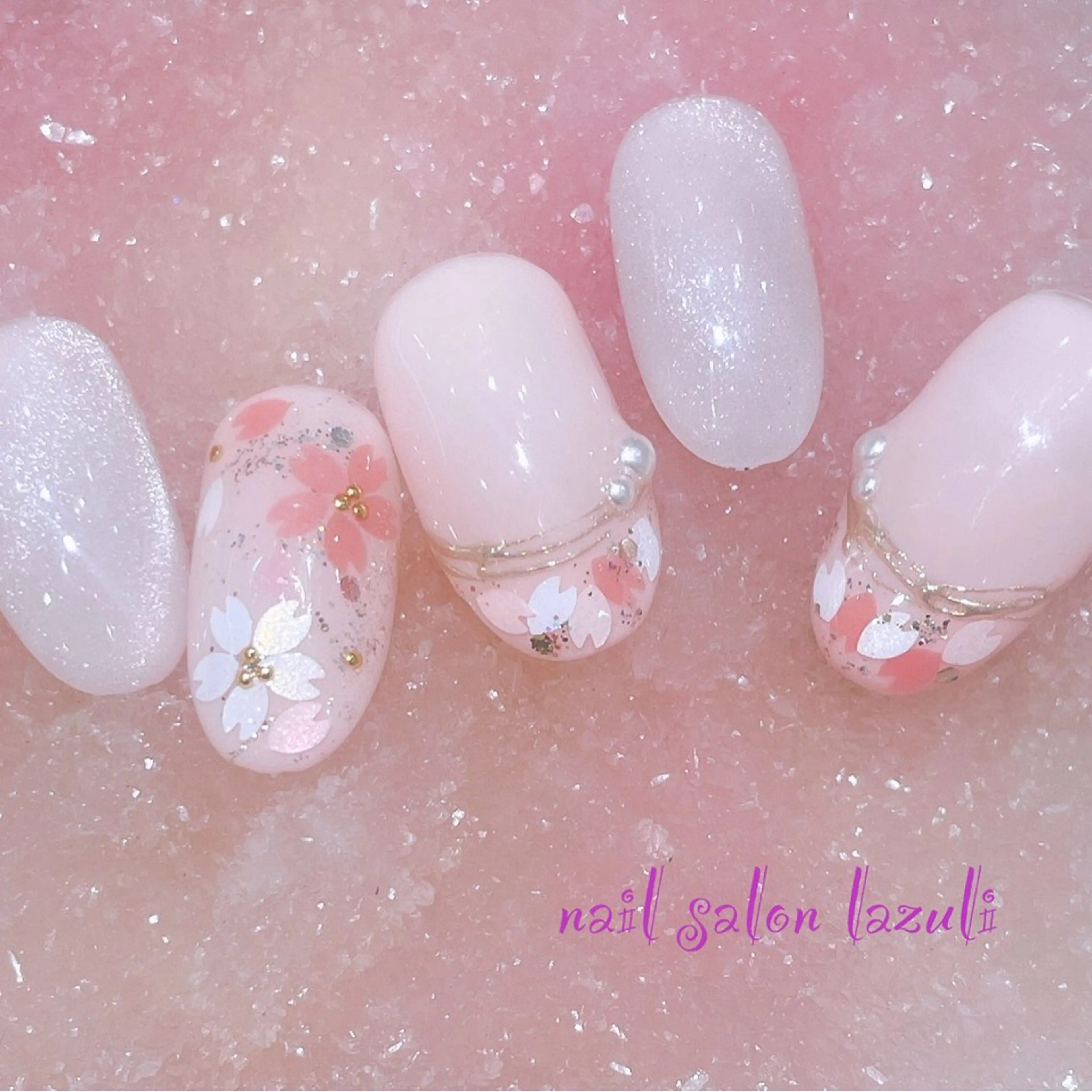 ネイル 桜ネイル ジェルネイル パラジェル nail salon lazuliのネイルデザイン